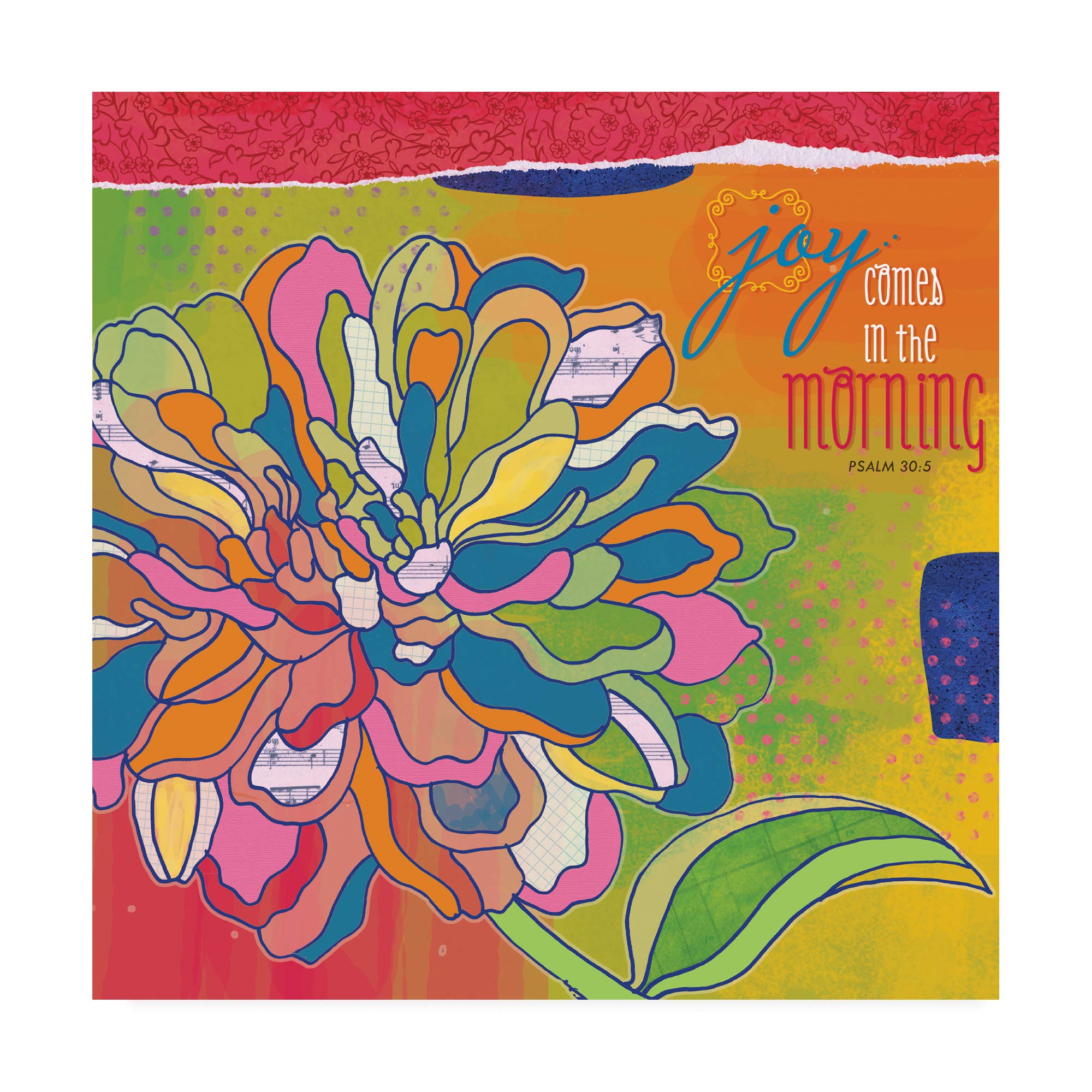 Trademark Fine Art Neon Garden 2 by Holli Conger - 18x18 Inch Vibrant Floral Canvas Wall Art - Perfect for Living Room, Bedroom & Office Decor