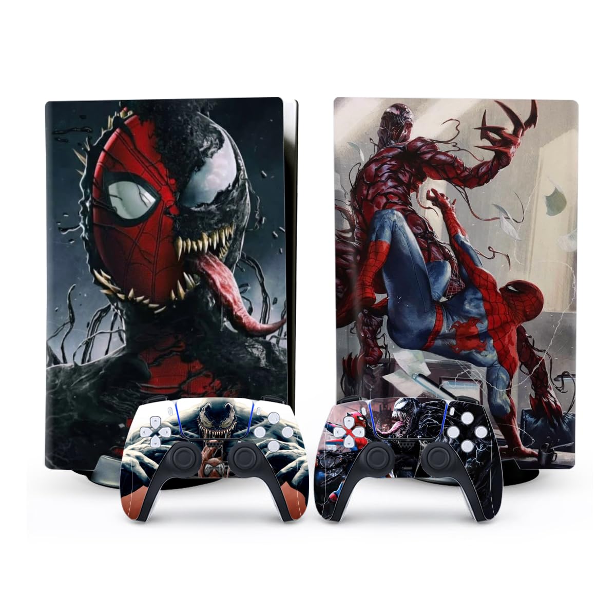 Red and Black Spider Skin Full Set for PS5 Console & Controller - Protective Cover with Anti-Slip Grip for Gaming Enthusiasts | Perfect for Home Entertainment & Gaming Setup