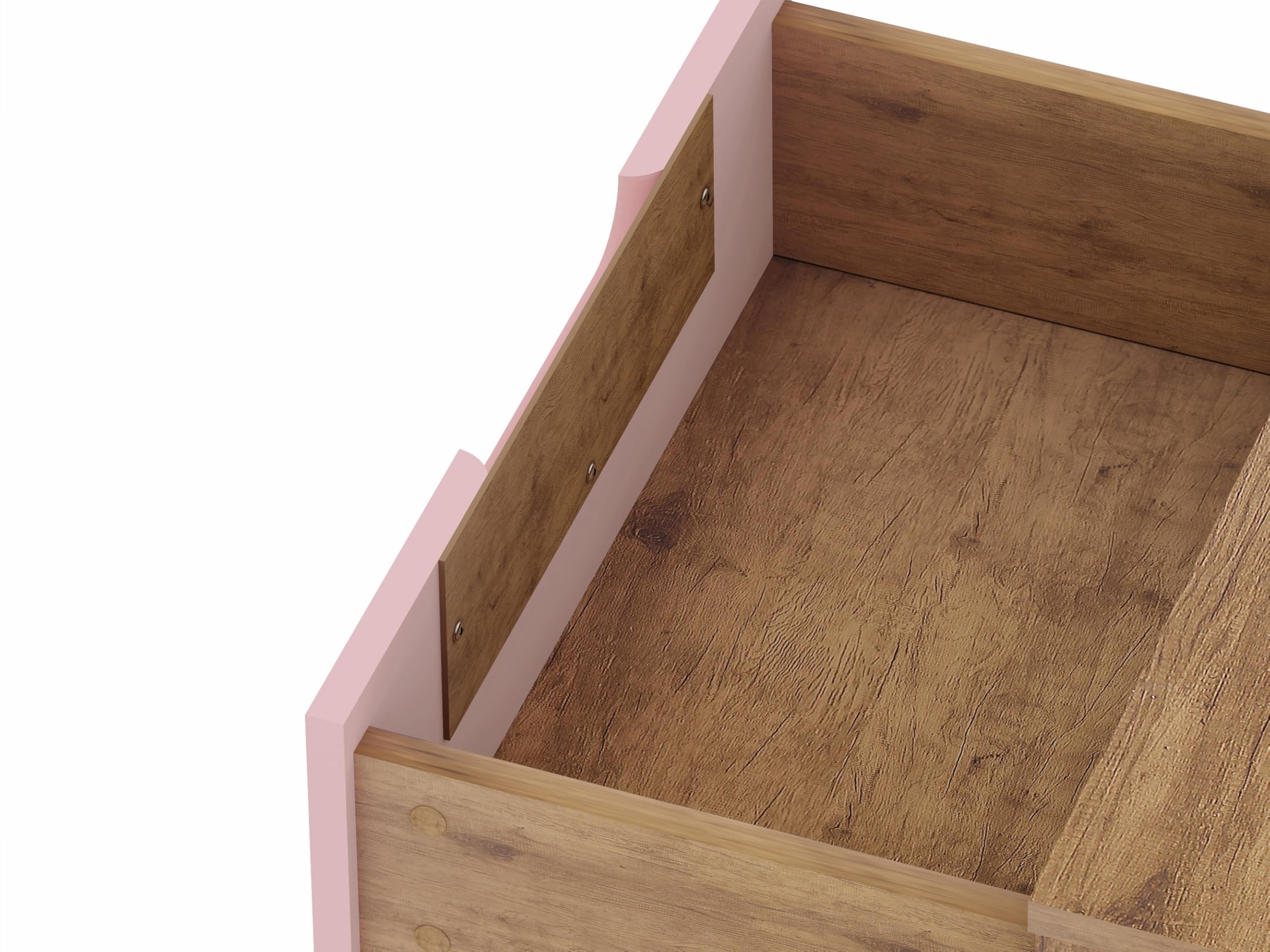 Mid Century Modern Nightstands Set of 2 with Drawers - Minimalist Bedside Tables for Bedroom & Living Room - Pink Storage Organizer - Perfect for Small Spaces, Guest Rooms & Apartment Decor