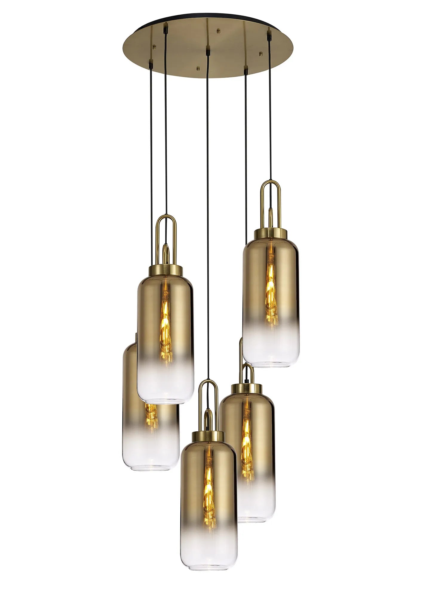 Stylish Cadiz 5-Light Cluster Pendant Light Fixture - Modern Ceiling Lighting for Dining Room, Kitchen & Living Room