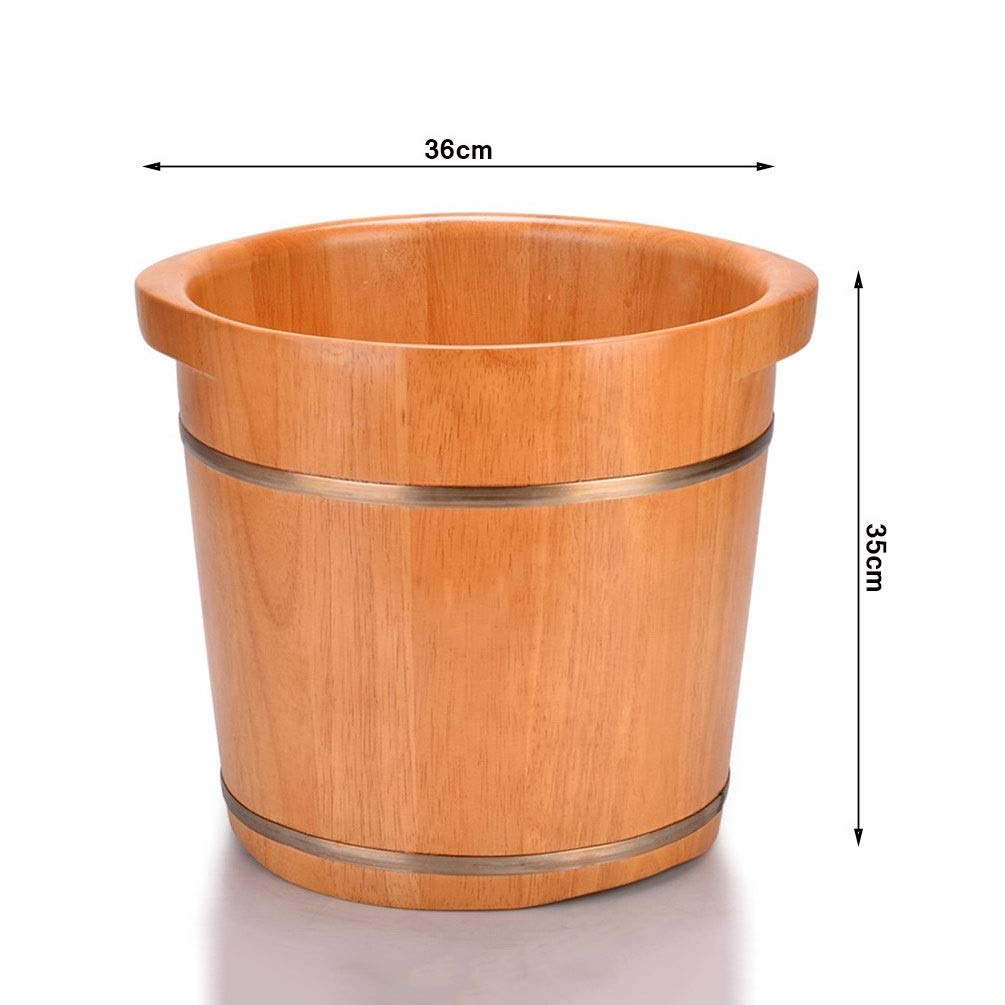 NUBAOzy Wooden Foot Bath Massager - Natural Wood Foot Spa Tub with Sauna Infusion for Relaxation & Detox - Perfect for Home Use, Pedicure, and Aromatherapy