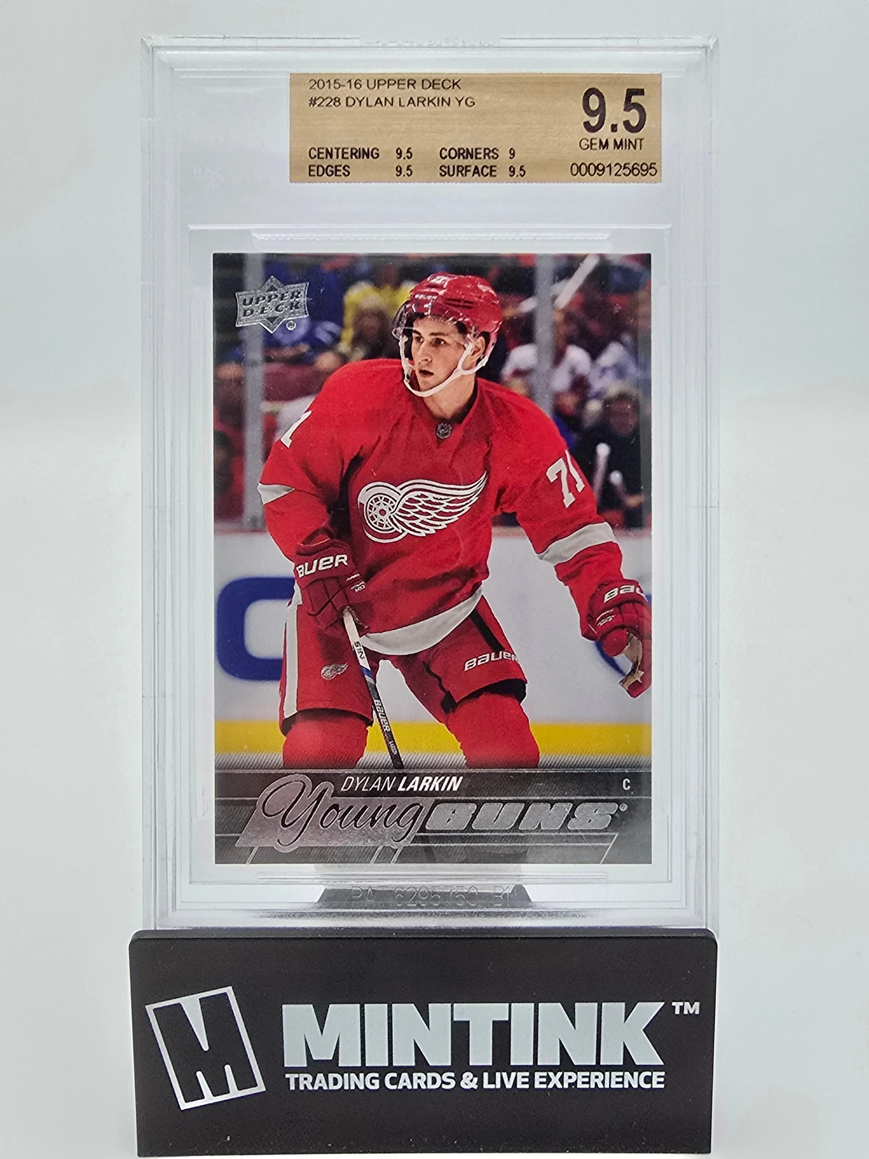 2015-16 Upper Deck Series One Hockey Dylan Larkin Young Guns Rookie Card BGS 9.5 Gem Mint - Perfect for Collectors & NHL Fans