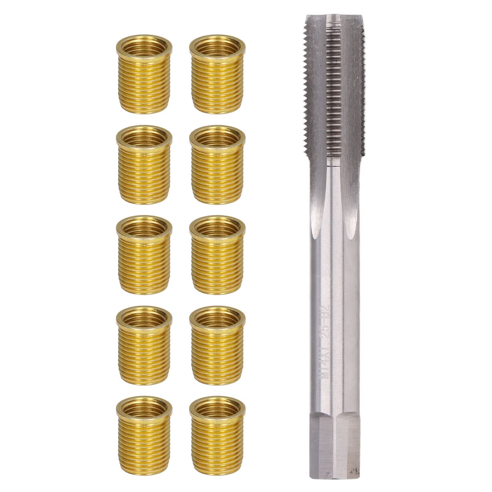 Helicoil Thread Repair Kit - M12x1.25 & M14x1.25 Spark Plug Thread Chaser with Metal Inserts - Professional Rethreading Tool for Automotive Engine Repair - Perfect for Fixing Stripped Spark Plug Threads in Cars, Trucks and Motorcycles