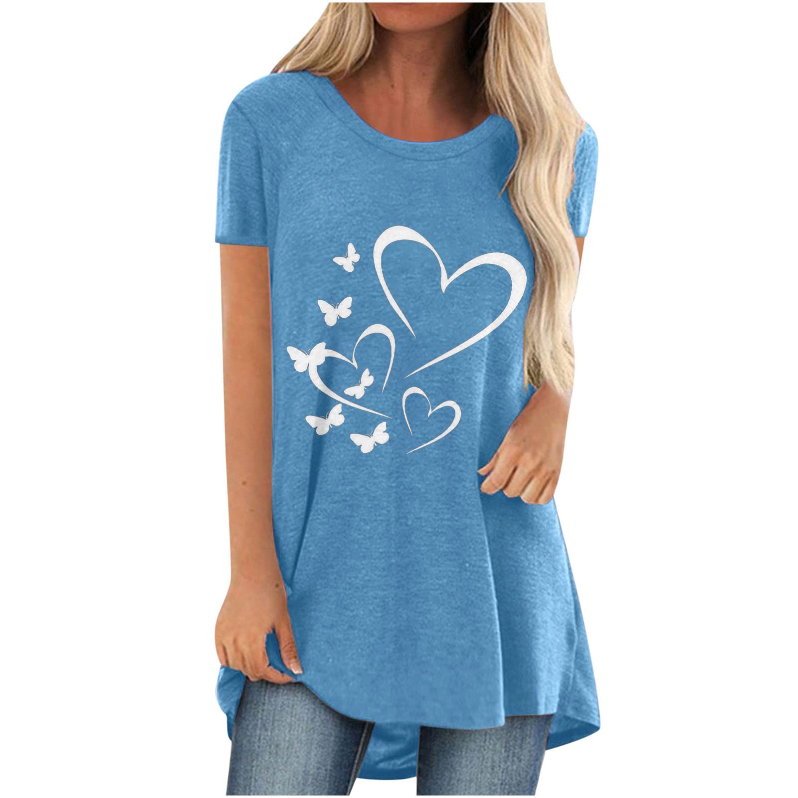 Women's Casual Short Sleeve Printed Loose T-Shirt - Flowy Tunic Blouse for Everyday Wear, Activewear & Summer Outfits | Comfortable & Stylish Women's Top for Work, Travel & Leisure