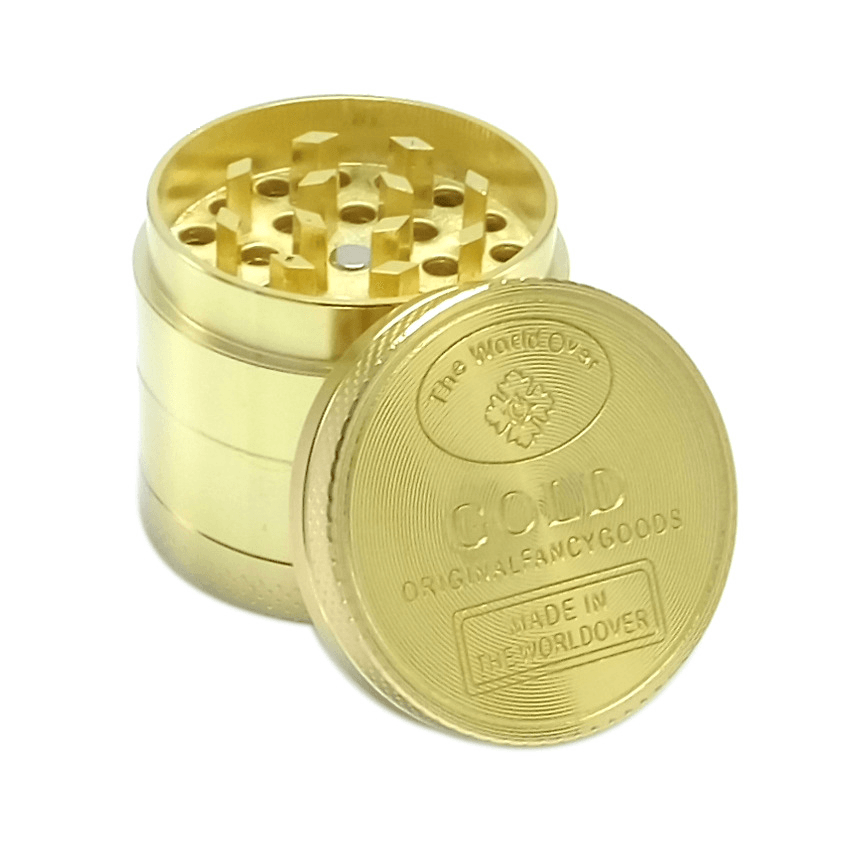 40MM 4 Layers Gold Coin Weed Grinder - Zinc Alloy Herb Crusher with Pollen Catcher - Perfect for Grinding Herbs, Spices & Tobacco - Ideal for Home Use, Travel & Outdoor Activities