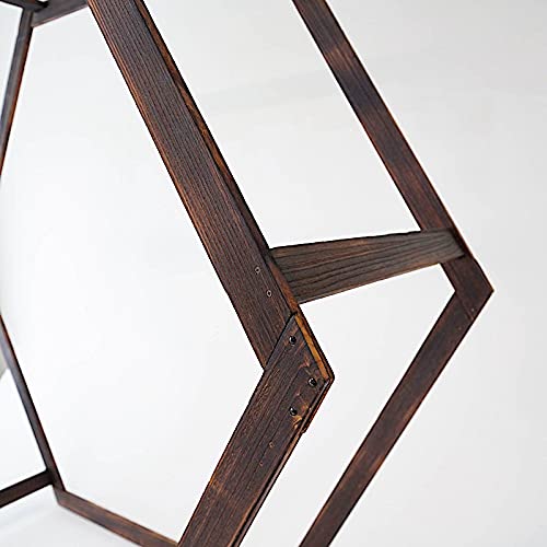 7ft Dark Brown Wood Hexagon Wedding Arch for Party & Reception Decor