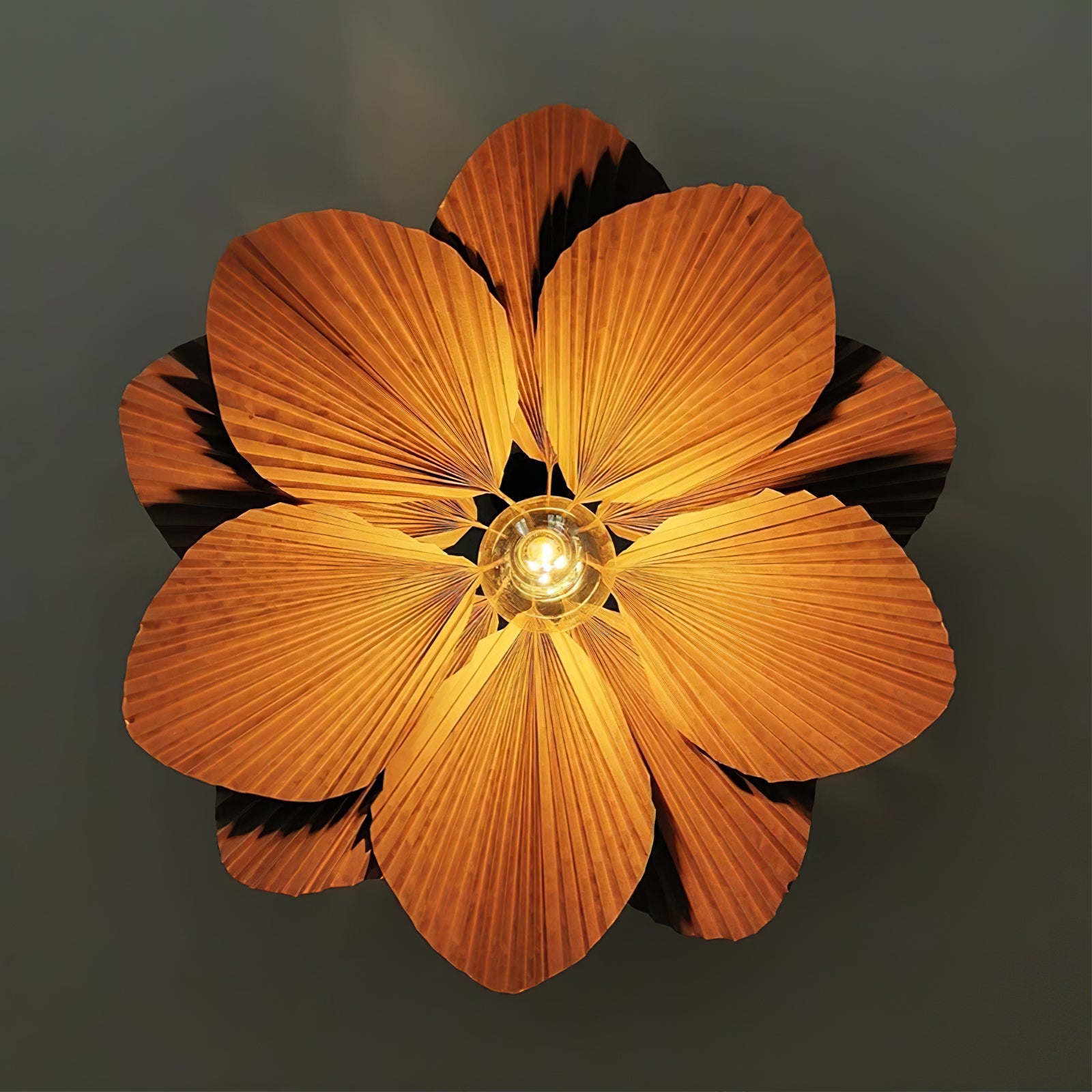 Handmade Folded Leaf Lotus Pendant Lamp - Elegant Boho Ceiling Light Fixture for Living Room, Bedroom & Dining Room Decor