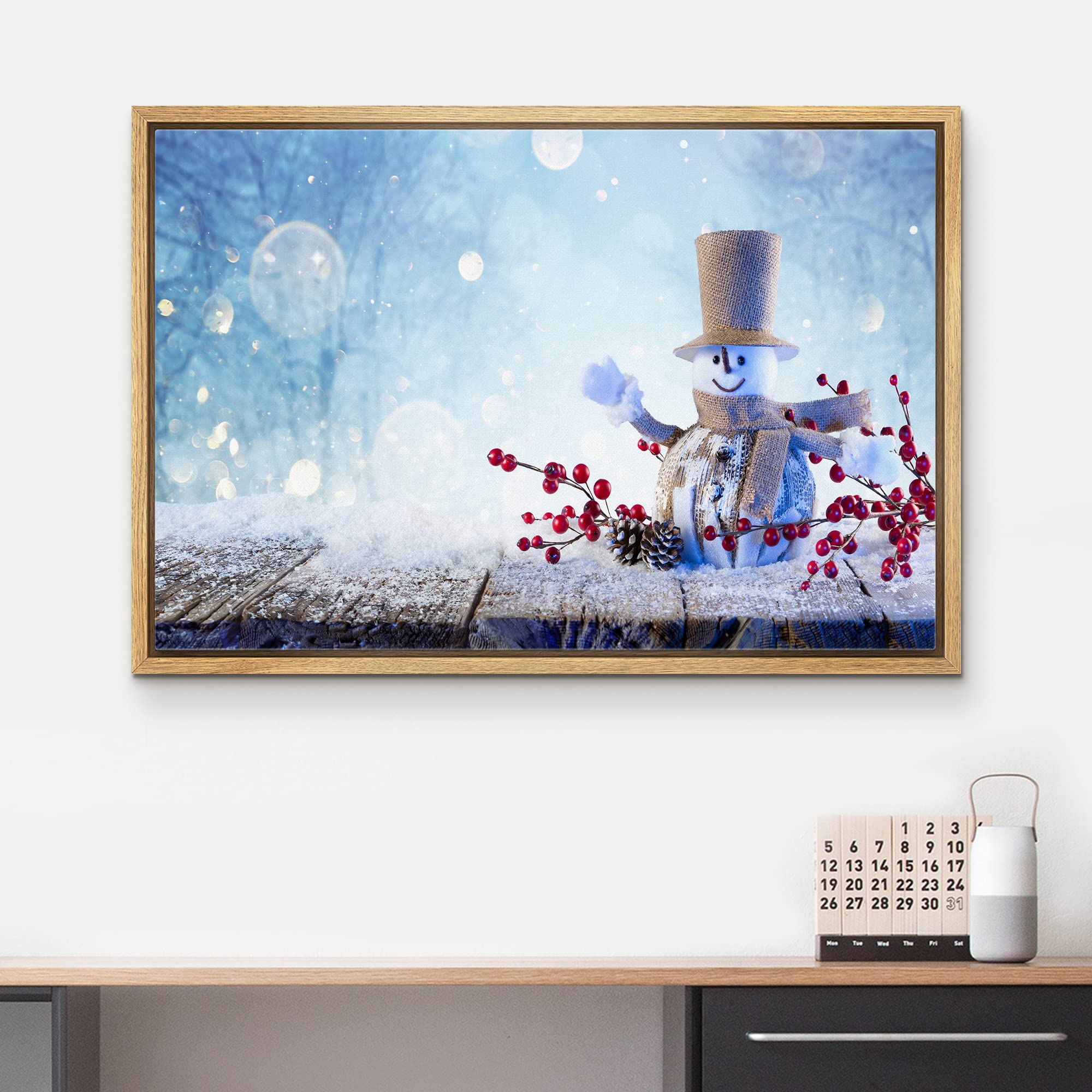 Wall26 Framed Canvas Wall Art - Merry Christmas Pictures, Home Wall Decorations for Bedroom, Living Room, Office, Canvas Prints - 16