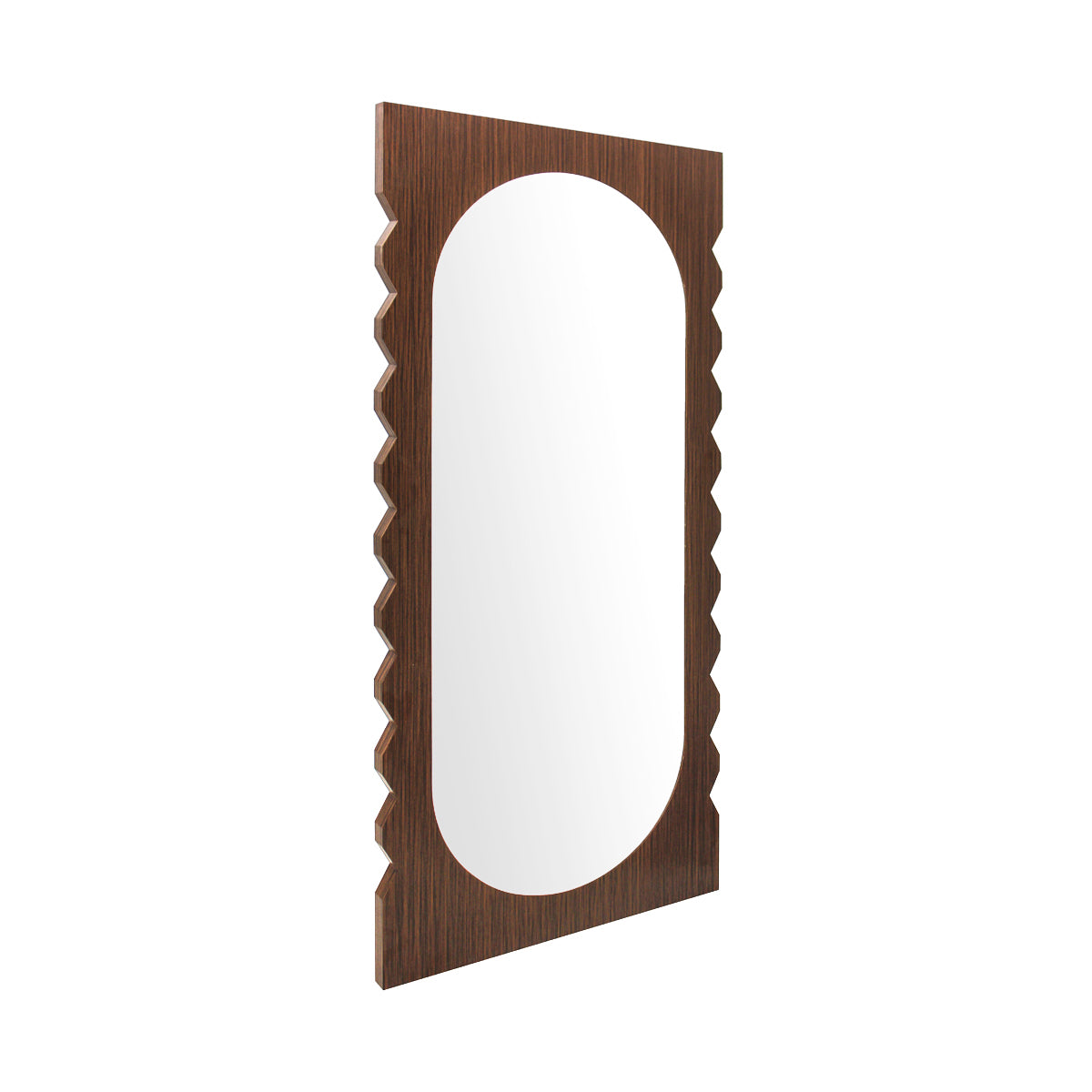 Azzurra Full-Length Walnut Wood Floor Mirror - Elegant Standing Mirror for Bedroom, Living Room & Entryway Decor