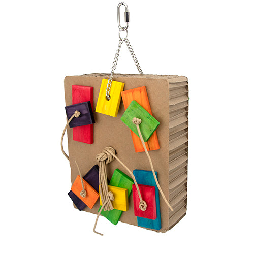 Premium Large Cardboard Activity Board Toy for Parrots & Birds - Perfect for Cage Play & Mental Stimulation