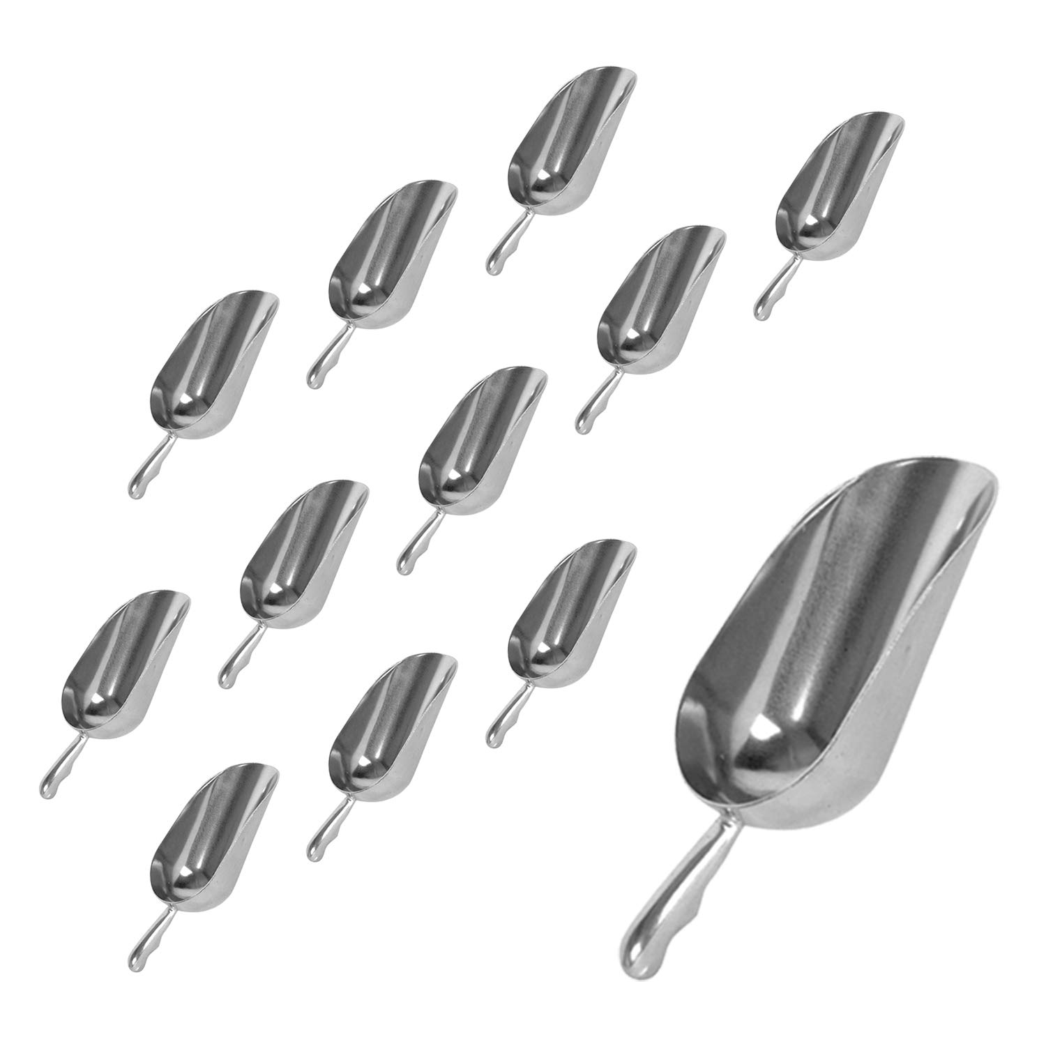 Premium Aluminum Measuring Scoops Set - 12-Piece (38 Oz) for Baking, Candy, Pet Food - Durable Kitchen & Pet Supplies for Precise Measuring