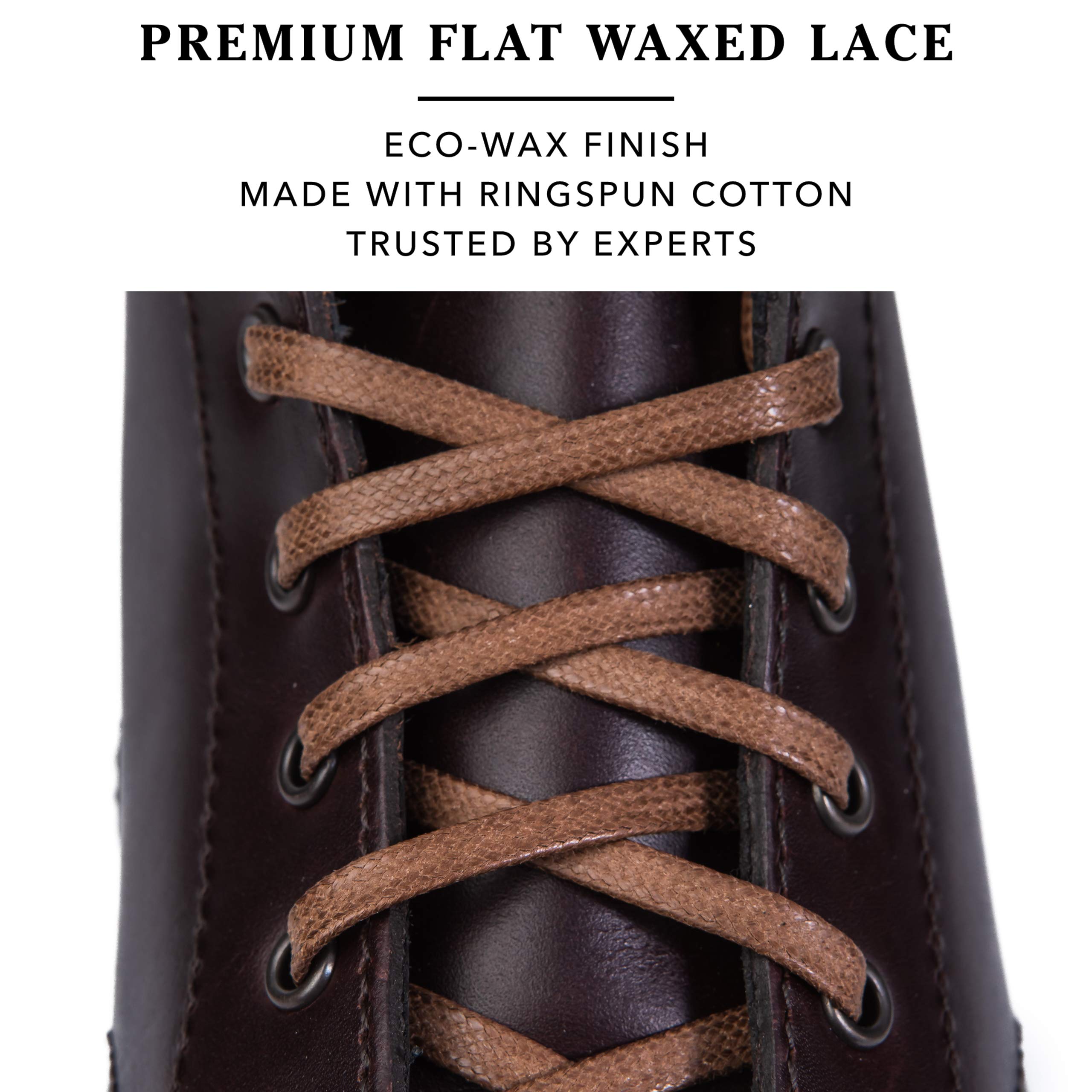 Premium Flat Waxed Cotton Boot Laces - Durable & Stylish Shoelaces for Work Boots, Hiking & Casual Shoes | Cobbler's Choice Replacement Laces for Men & Women
