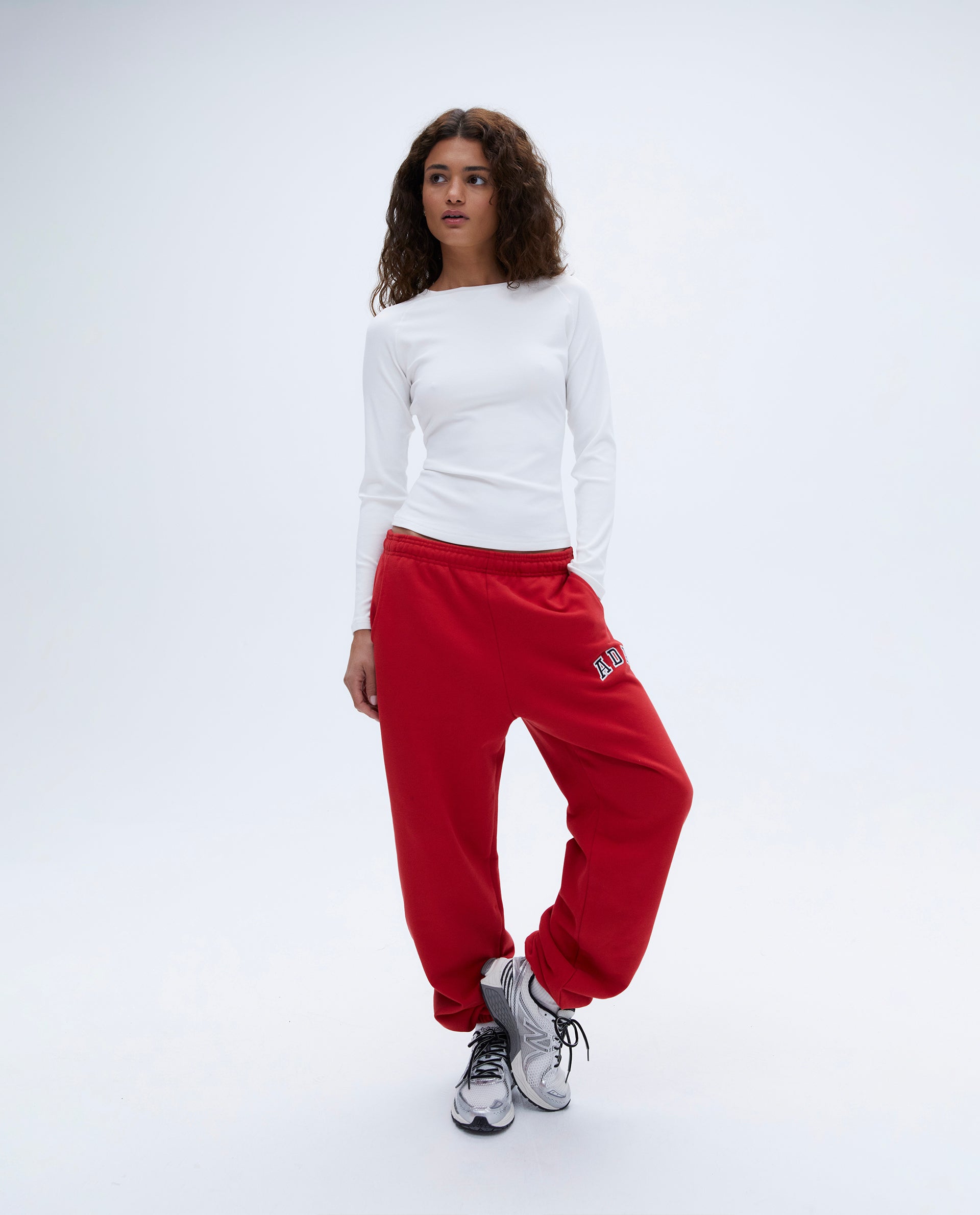 ADA Sweatpants for Women - Classic Red Comfortable Joggers | Perfect for Lounge, Yoga, Gym & Casual Wear