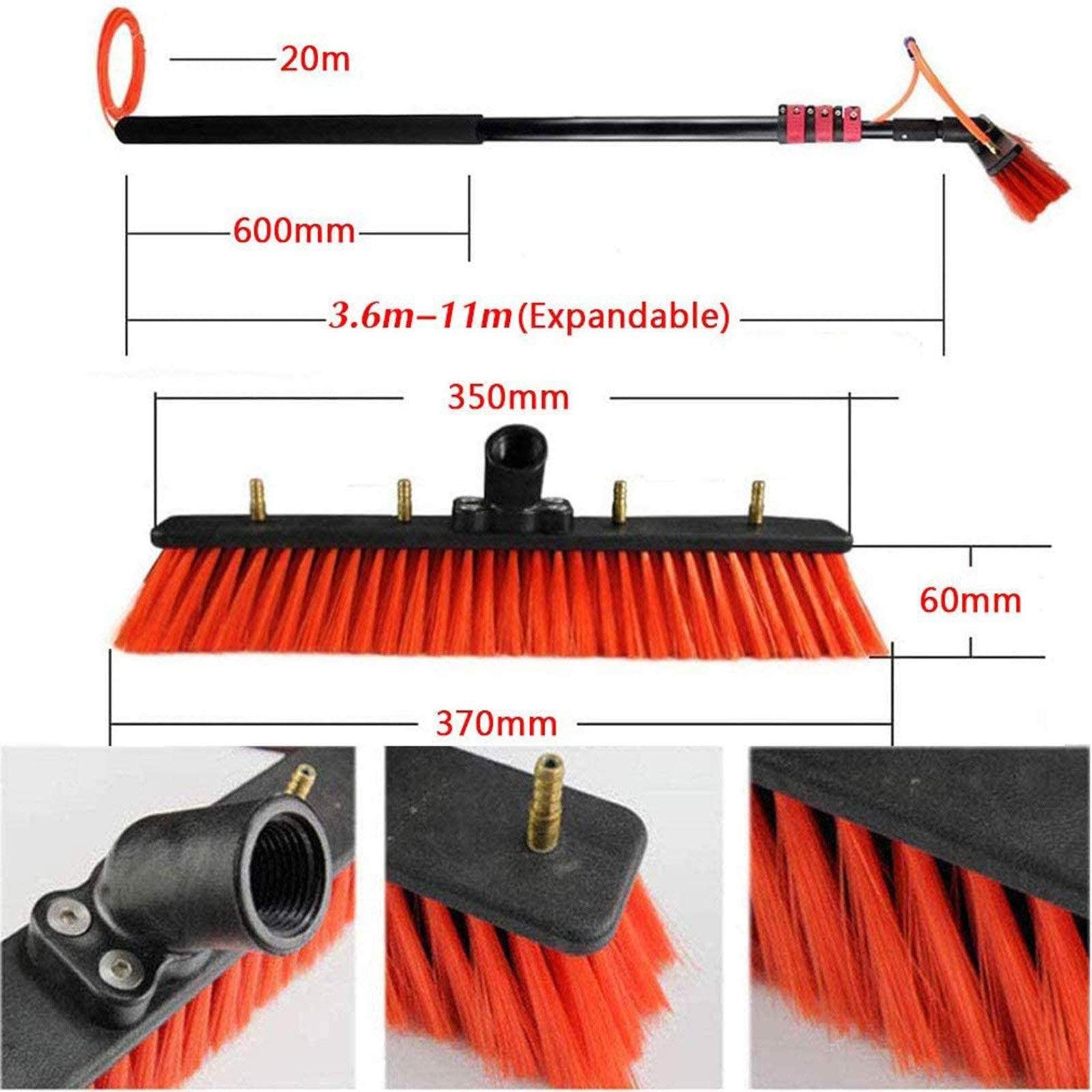 **Water Fed Pole Window Cleaning Kit - Telescopic Extension Pole (3.6-10.8M/12-36FT) with Brush & Washer Wand - Perfect for High-Rise Windows, Balconies, and Hard-to-Reach Glass Surfaces**