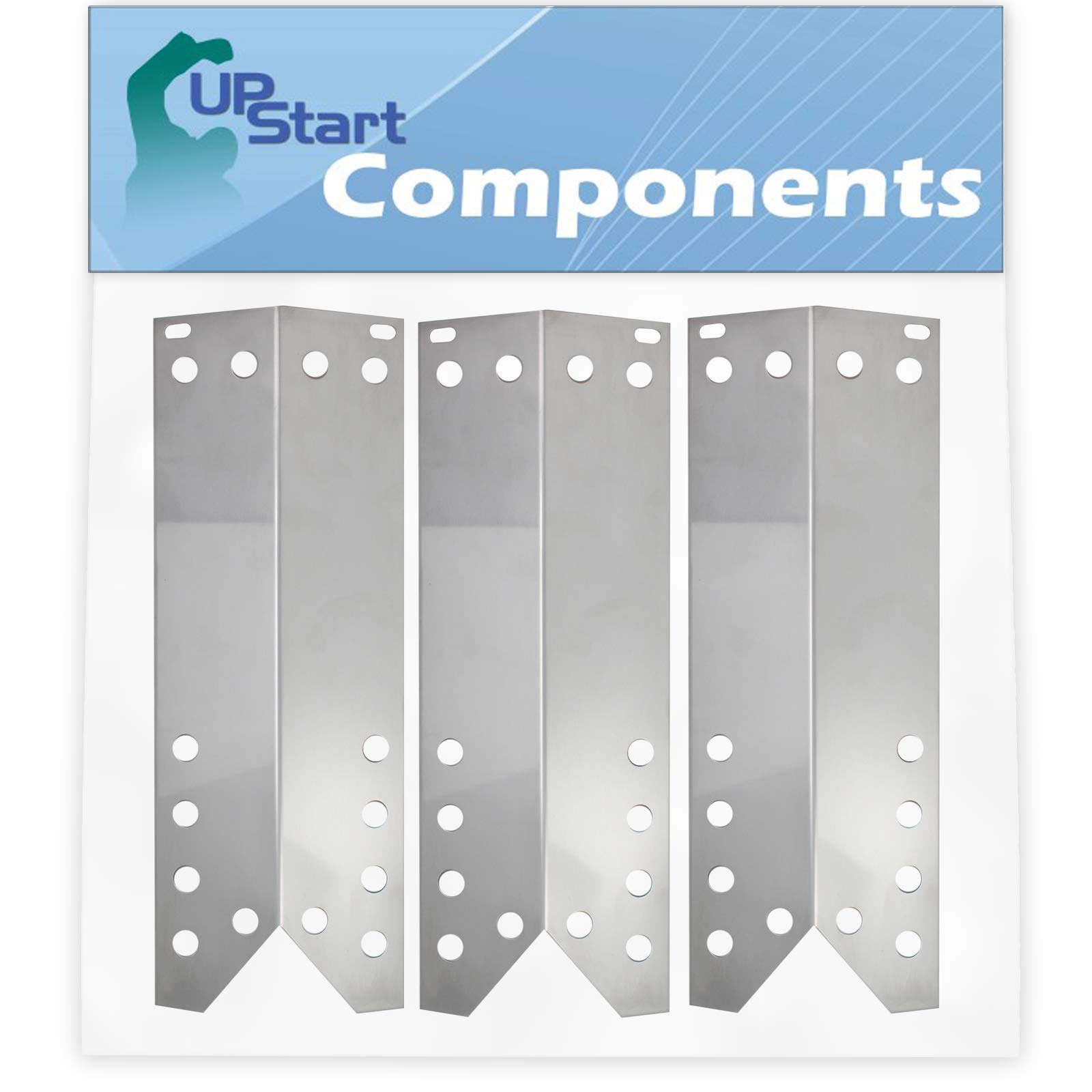 3-Pack Stainless Steel BBQ Grill Heat Shield Plate for Uberhaus 780-0007A - Compatible Flame Tamer, Guard, Deflector, Flavorizer & Vaporizer Bar (15 1/16