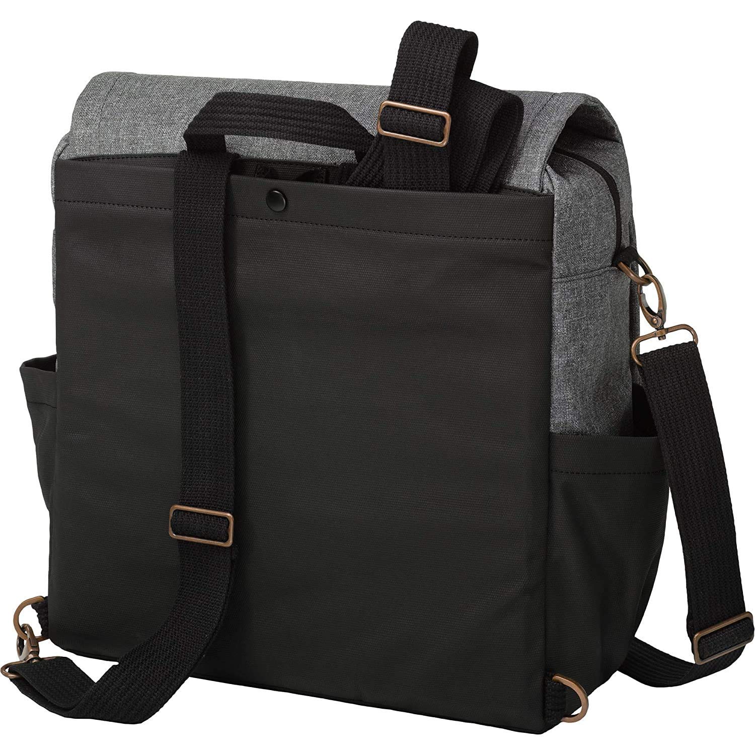 Petunia Pickle Bottom Boxy Diaper Bag Backpack - Waterproof & Easy to Clean Baby Bag with Adjustable Straps, Multiple Pockets for Diapers & Essentials - Perfect for Travel, Daycare & Outings (Graphite/Black)