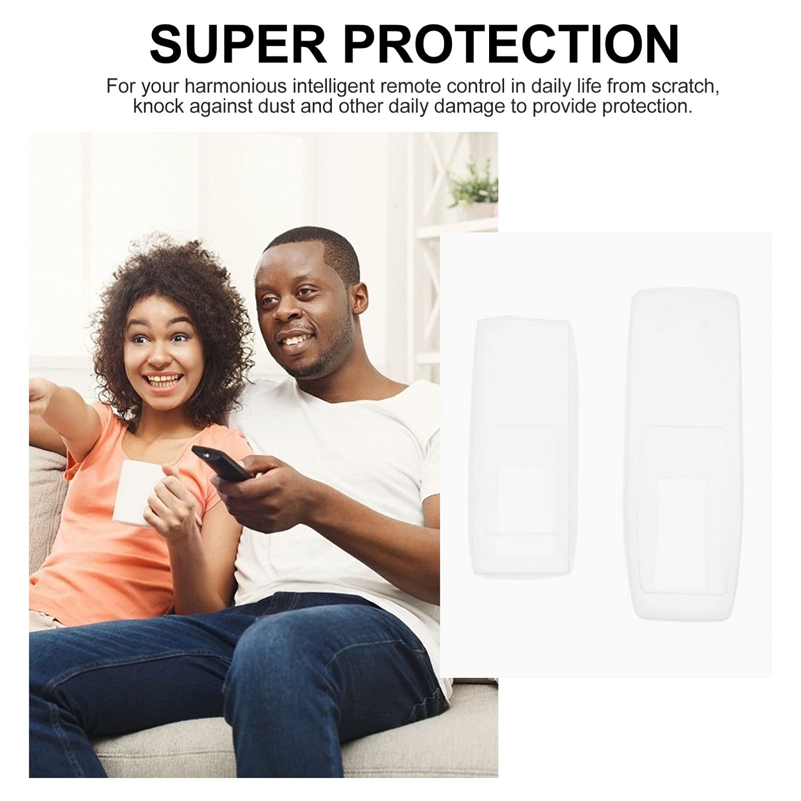 Cabilock 4Pcs Clear Silicone TV Remote Cover - Shockproof Protection for Home Theater