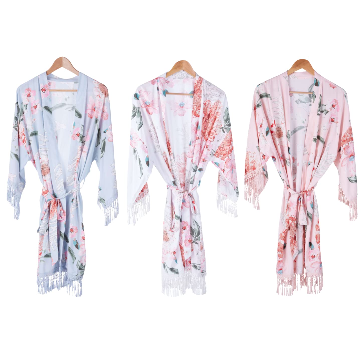 Bridal Robe for Wedding & Bachelorette Party - Bridesmaid Gift Set - Short Kimono Loungewear for Getting Ready, Spa Day & Honeymoon