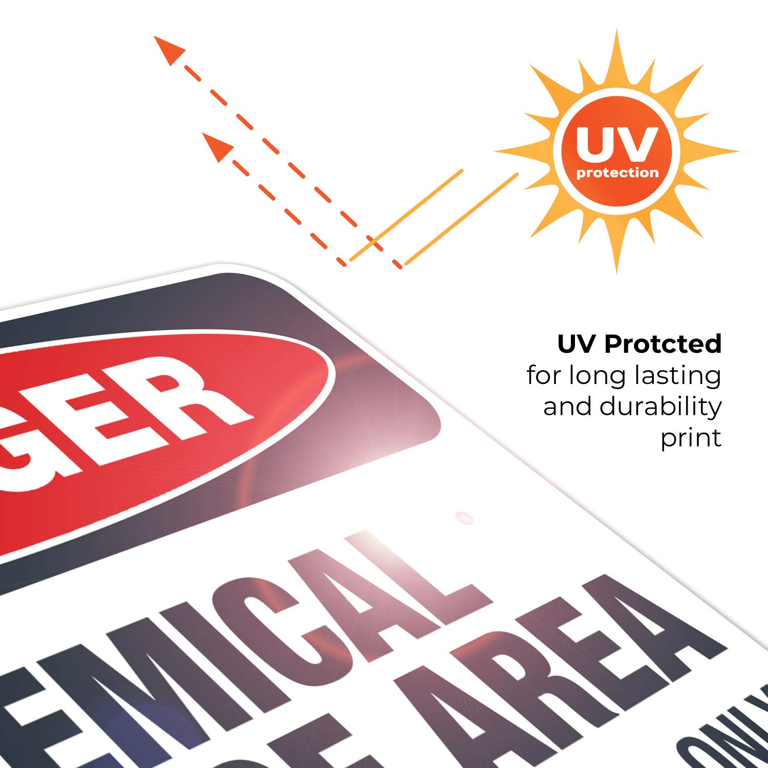 Danger Chemical Storage Area Authorized Personnel Only Sign - OSHA Compliant 18x24 Inch Rust-Free Aluminum Safety Sign - Fade Resistant for Indoor/Outdoor Use - Made in USA - Perfect for Warehouses, Laboratories & Industrial Facilities