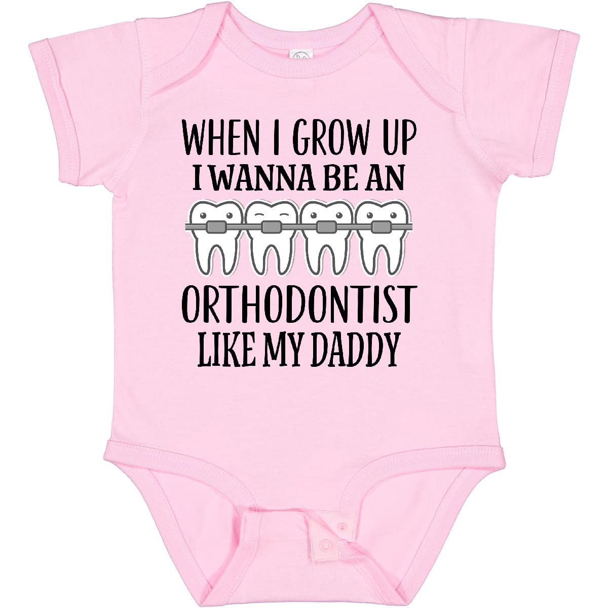 Inktastic Future Orthodontist Baby Bodysuit - Cute Infant Onesie Gift for Dentists & Orthodontists - Perfect for Baby Showers, Birthdays & First Dental Visits