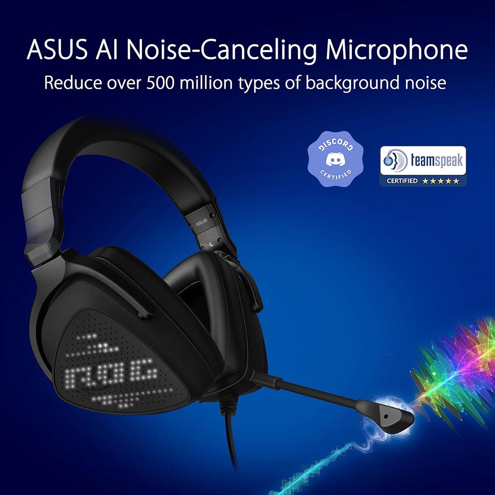 ASUS ROG Delta S Animate Gaming Headset with RGB Lighting - Hi-Res Audio, AI Noise Canceling Mic, USB-C - Perfect for PC, PS5, Xbox & Streaming