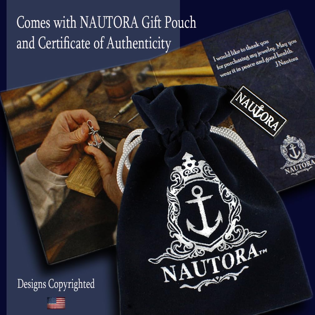 Sterling Silver Heavyweight Fouled Anchor Necklace with 24