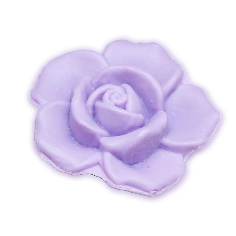 French Rose Shaped Soap - Lavender Scented Marseille Soap for Body Wash & Home Decor - 20g Novelty Bar - Perfect for Gifts, Bathroom Decor & Luxury Skincare
