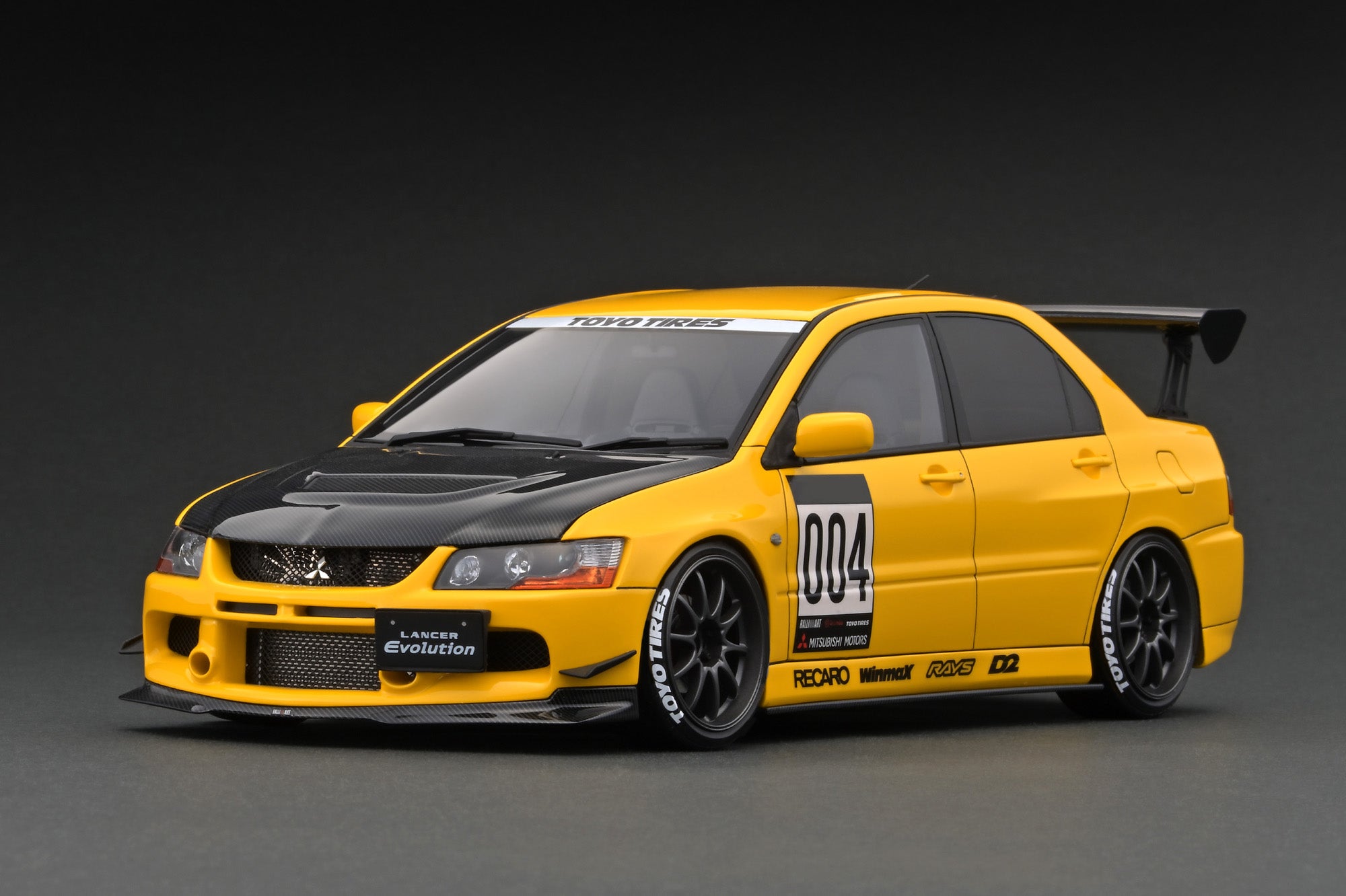 1:18 Scale Mitsubishi Lancer Evolution IX CT9A Diecast Model Car - Yellow Collectible Vehicle for Car Enthusiasts & Display - Perfect for Home Decor, Office Display, and Gift for Racing Fans