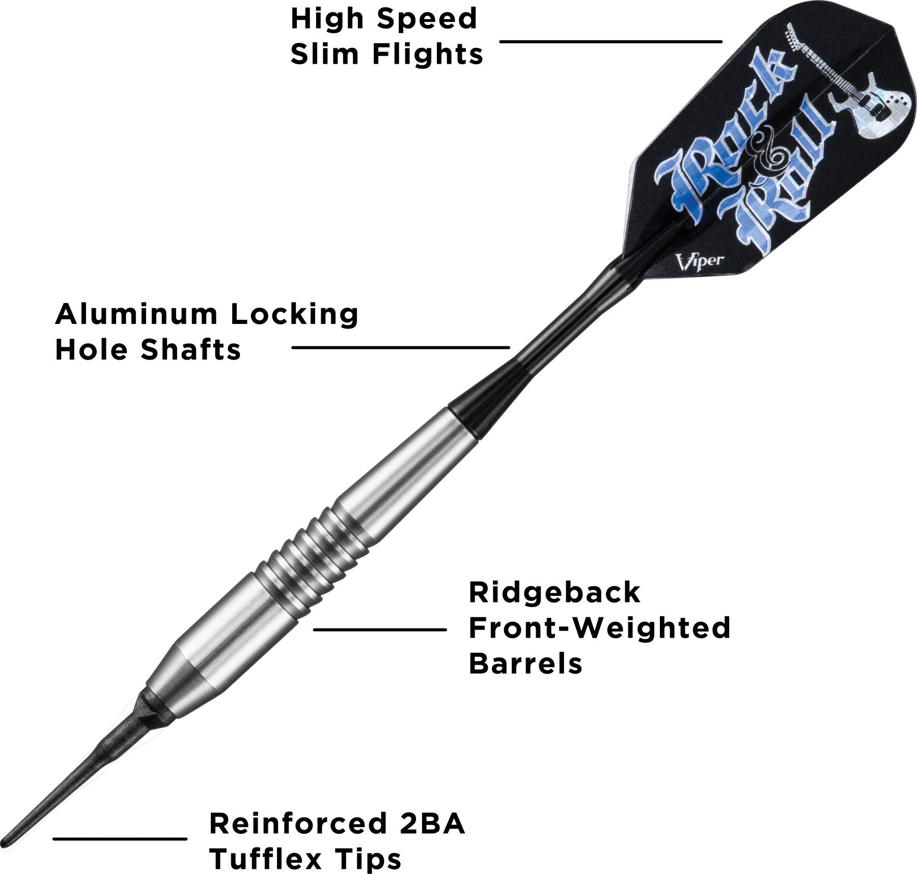 Viper Rock & Roll Soft Tip Darts Set with Casemaster - Professional Electronic Dartboard Accessories for Home, Bar & Game Room Entertainment