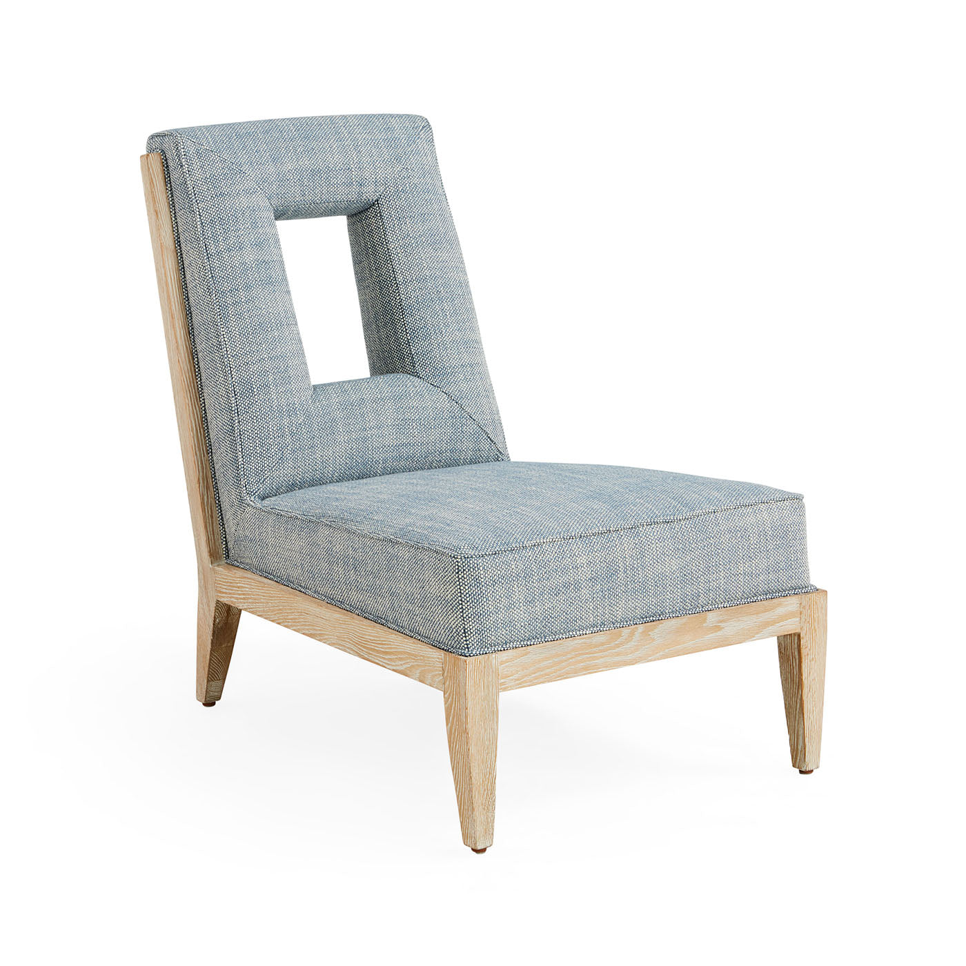 Cocteau Slipper Chair - Modern Accent Chair for Living Room, Bedroom & Office - Comfortable Upholstered Lounge Chair with Wooden Legs