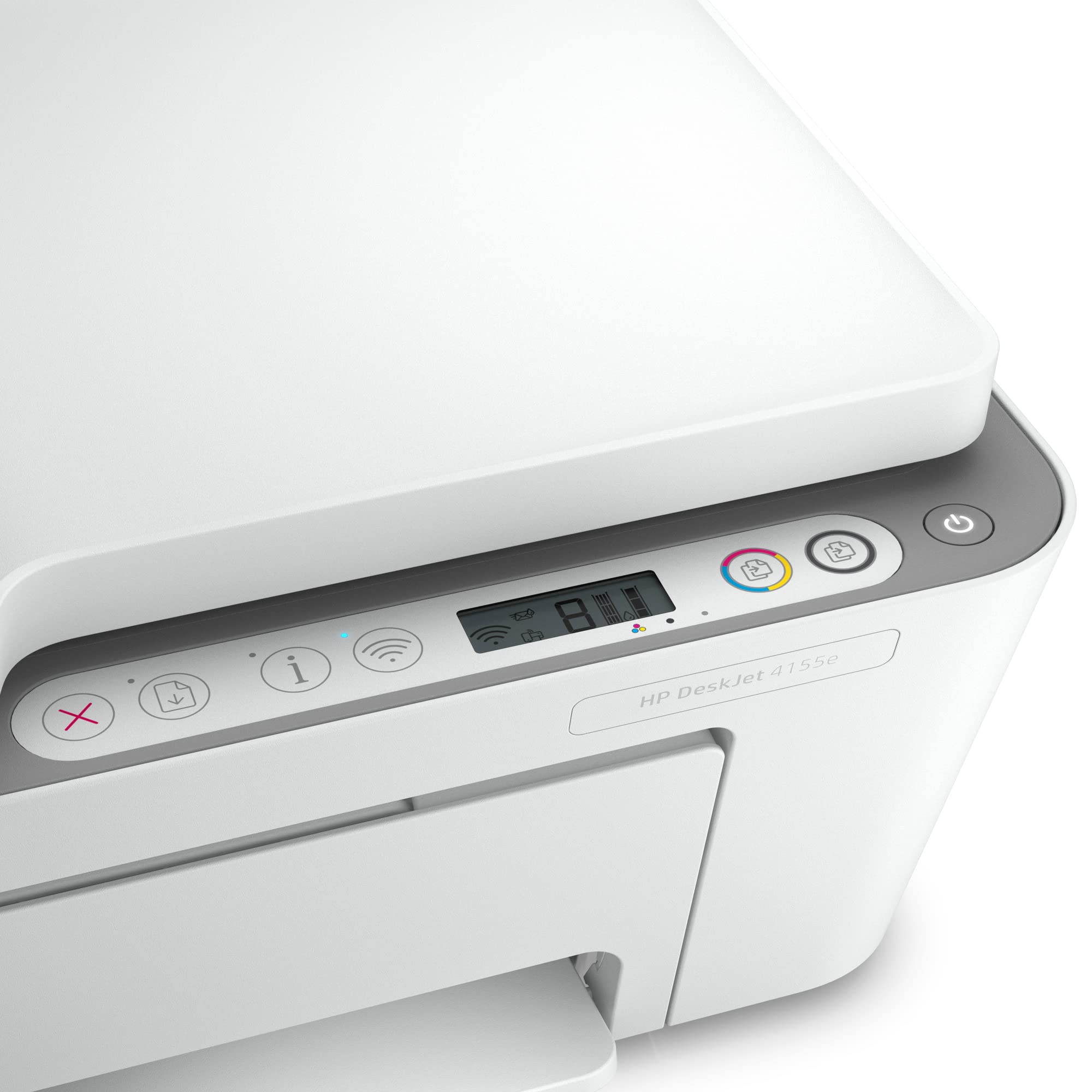 HP DeskJet 4155e Wireless Color Inkjet Printer - Print, Scan, Copy | Easy Setup & Mobile Printing | Ideal for Home & Small Office | Includes 3 Months Instant Ink | White | Perfect for Remote Work & Student Projects
