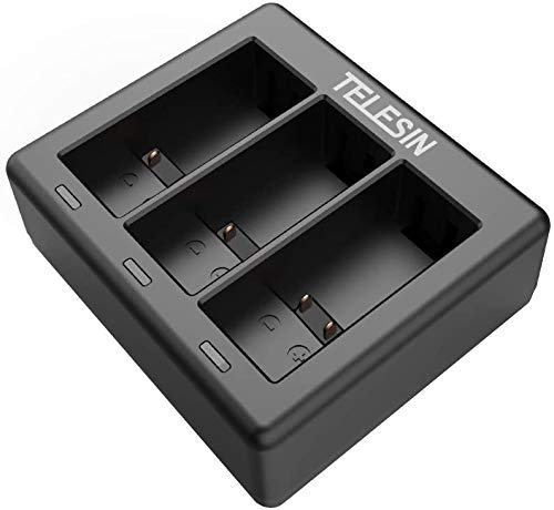 TELESIN 3-Channel GoPro Hero 10/9 Battery Charger with 2-Pack Replacement Batteries & Type-C Cable - Compatible with GoPro Original Charger - Perfect for Travel, Vlogging & Outdoor Adventures
