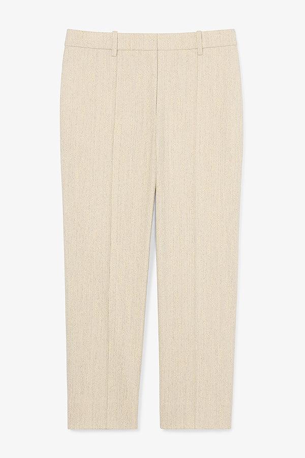Pearl Pant Cotton Tweed Pants for Women - Ivory High Waisted Trousers | Comfortable Office Wear & Casual Outfits