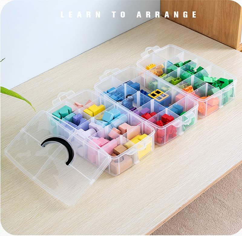 3-Tier Stackable Plastic Craft Organizer with 30 Compartments - Perfect for Beads, Jewelry Making & DIY Supplies Storage - Ideal for Craft Rooms, Offices & Home Organization