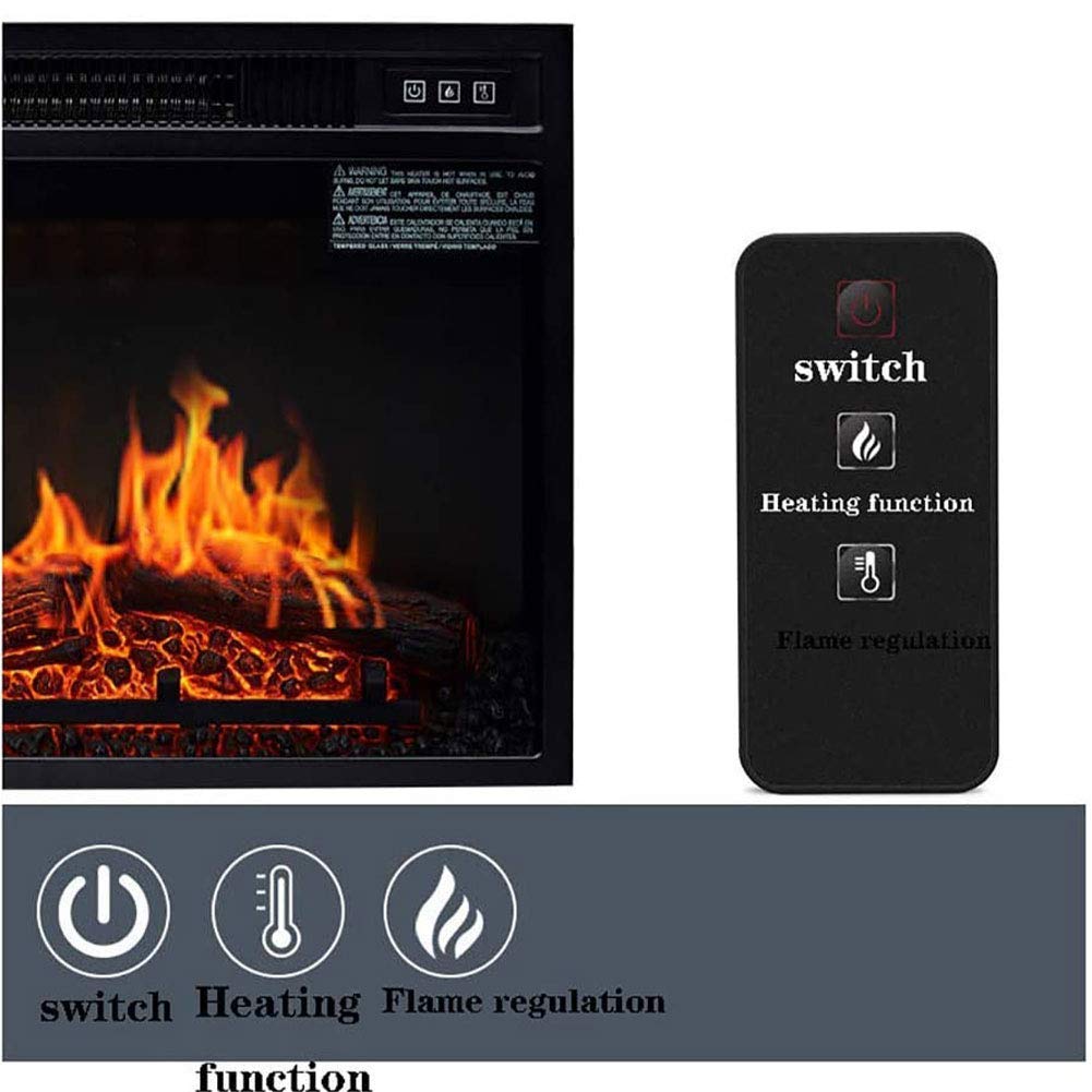 Haeter Silent Electric Fireplace Stove - 1400W Freestanding Heater with Realistic 3D Flame Effect & Large Viewing Window - White Electric Fireplace for Living Room, Bedroom & Office - Energy Efficient Space Heater for Winter Warmth