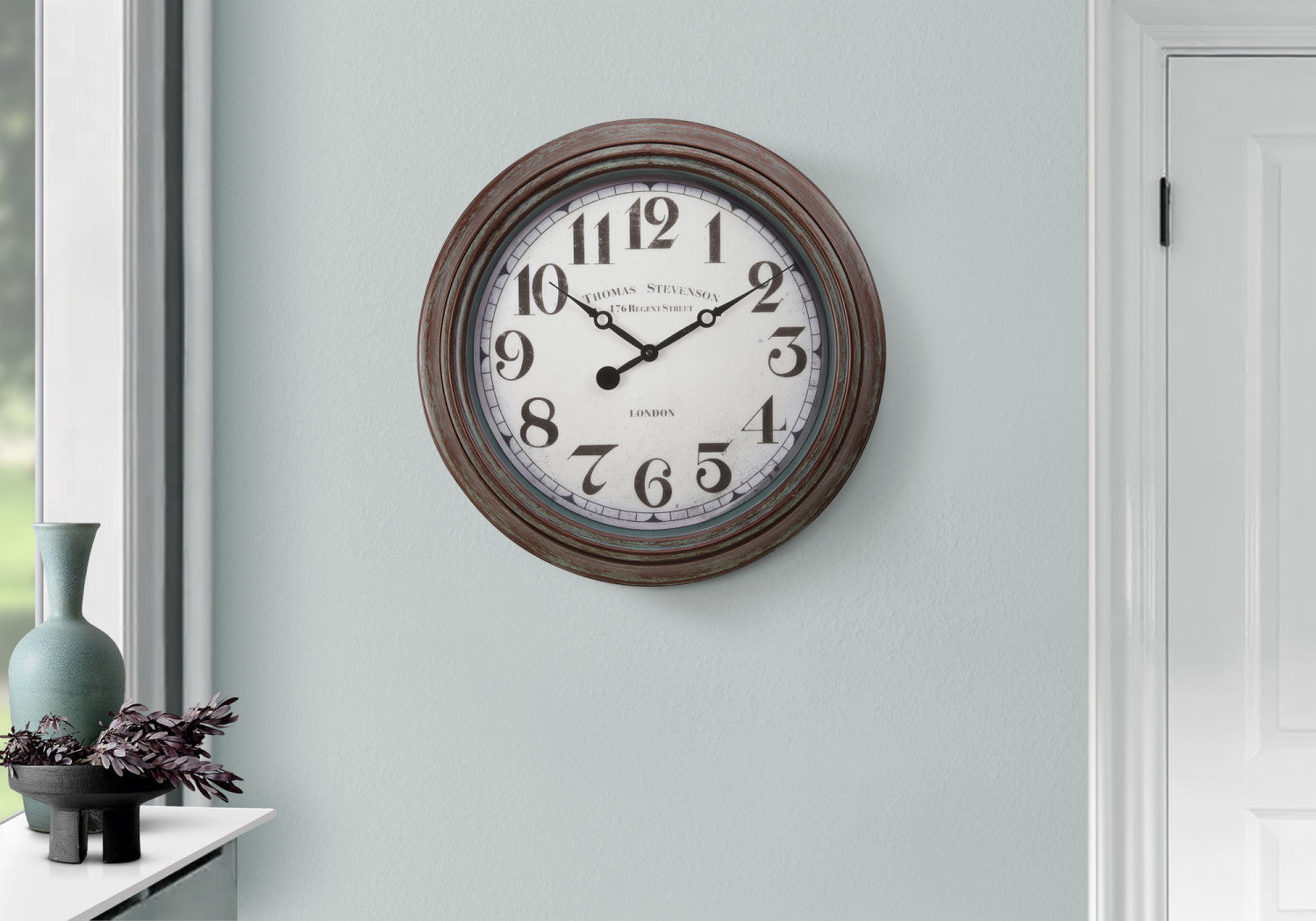 Allure Clock - Stylish Brown Wooden Wall Clock for Home & Office Decor | Perfect for Living Room, Bedroom, and Workspace