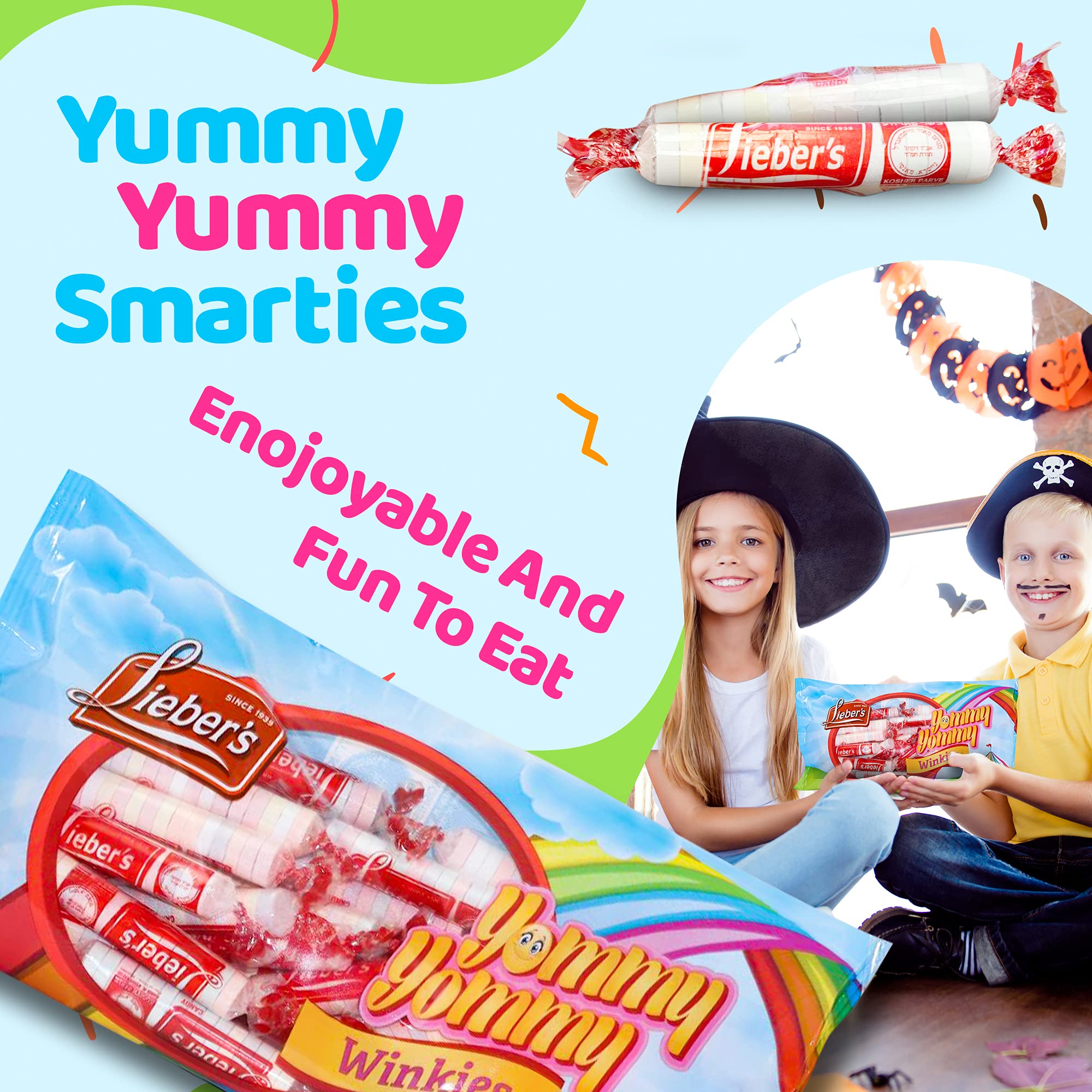 LIEBERS Smarties Assorted Flavored Hard Candy Rolls - Individually Wrapped Bulk Pack (9 oz) | Perfect for Parties, Parades, Halloween Treats & Office Snacks