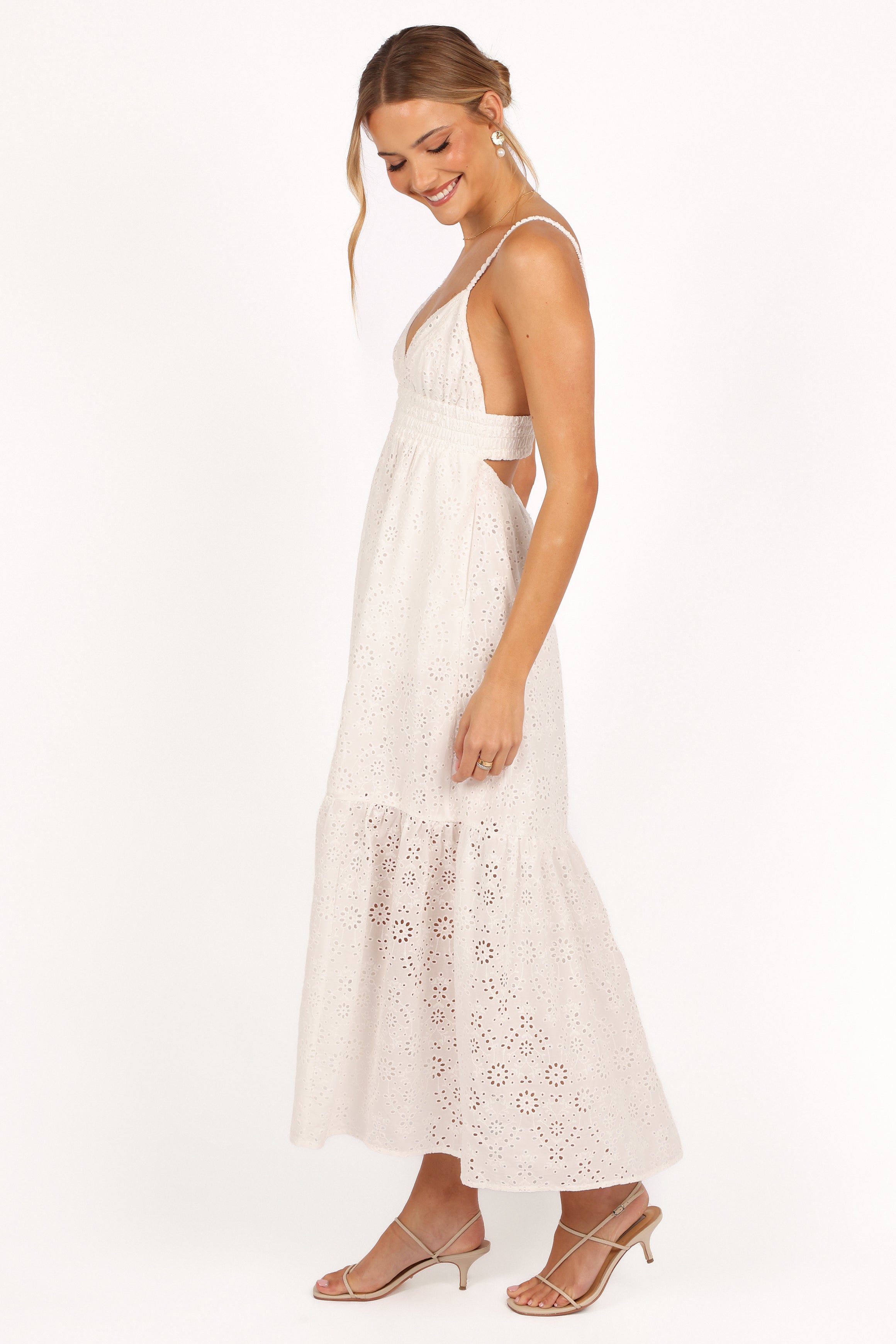 Ivannah Midi Dress Ivory - Elegant Flowy Summer Dress for Women, Perfect for Weddings, Parties & Casual Outings