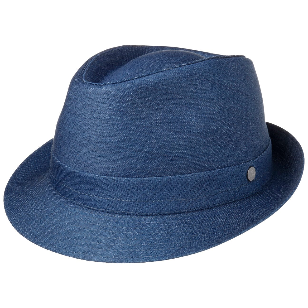 Lierys Payato Jeans Denim Trilby Hat for Men & Women - Vintage Style Casual Fedora Hat for Outdoor, Travel, and Fashion