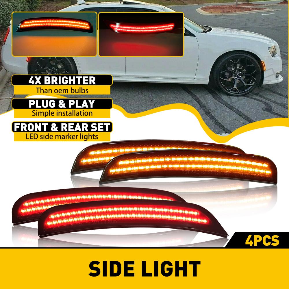 2015-2023 Chrysler 300 LED Side Marker Light - Smoked Lens Amber/Red - Durable Replacement for Enhanced Visibility & Safety - Perfect for Night Driving & Custom Car Modifications