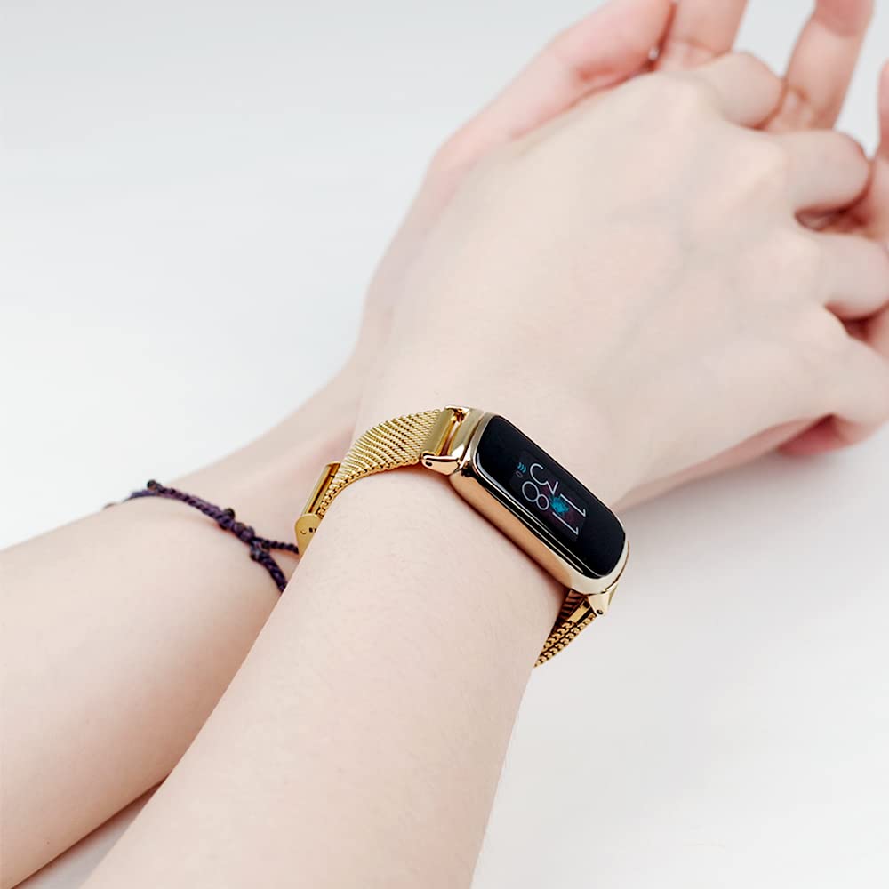Stainless Steel Fitbit Luxe Band - Waterproof Adjustable Strap for Fitness & Wellness Tracking