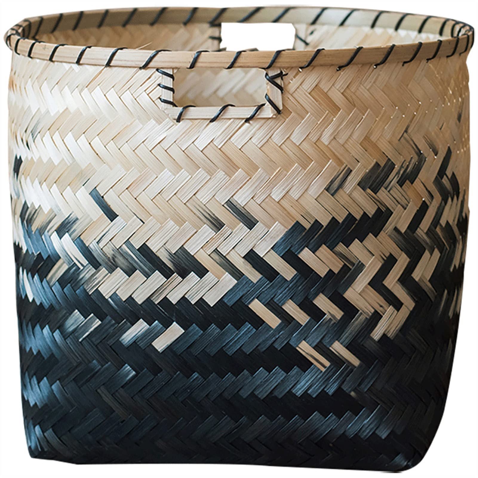 Handmade Wood Rattan Storage Basket for Clothes, Snacks & Groceries - 35x32.5cm Organizer Box for Living Room, Bedroom & Desktop - Perfect for Home Organization & Decoration