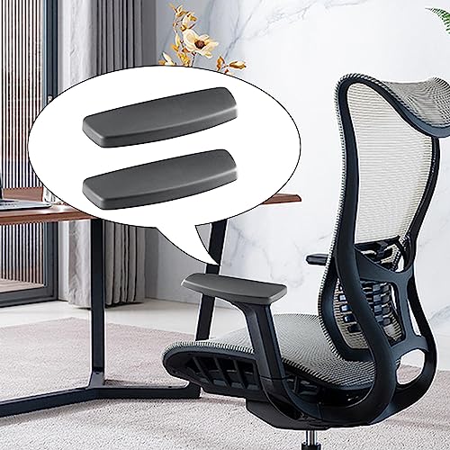 Office Chair Armrest Replacement Pads - 4 Inch PU Leather Cushion Caps for Mesh Computer Chairs (1 Pair, Style A) - Durable Accessory with Mounting Holes for Home & Office Workspace Comfort
