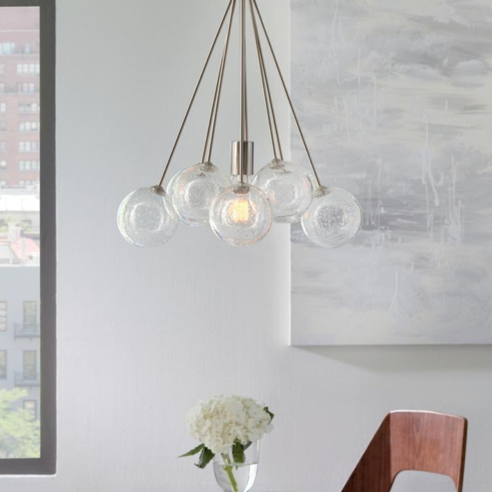 Willa Cluster Pendant Light - Modern Crystal Chandelier for Dining Room, Bedroom & Living Room | Elegant Ceiling Lighting Fixture for Home Decor