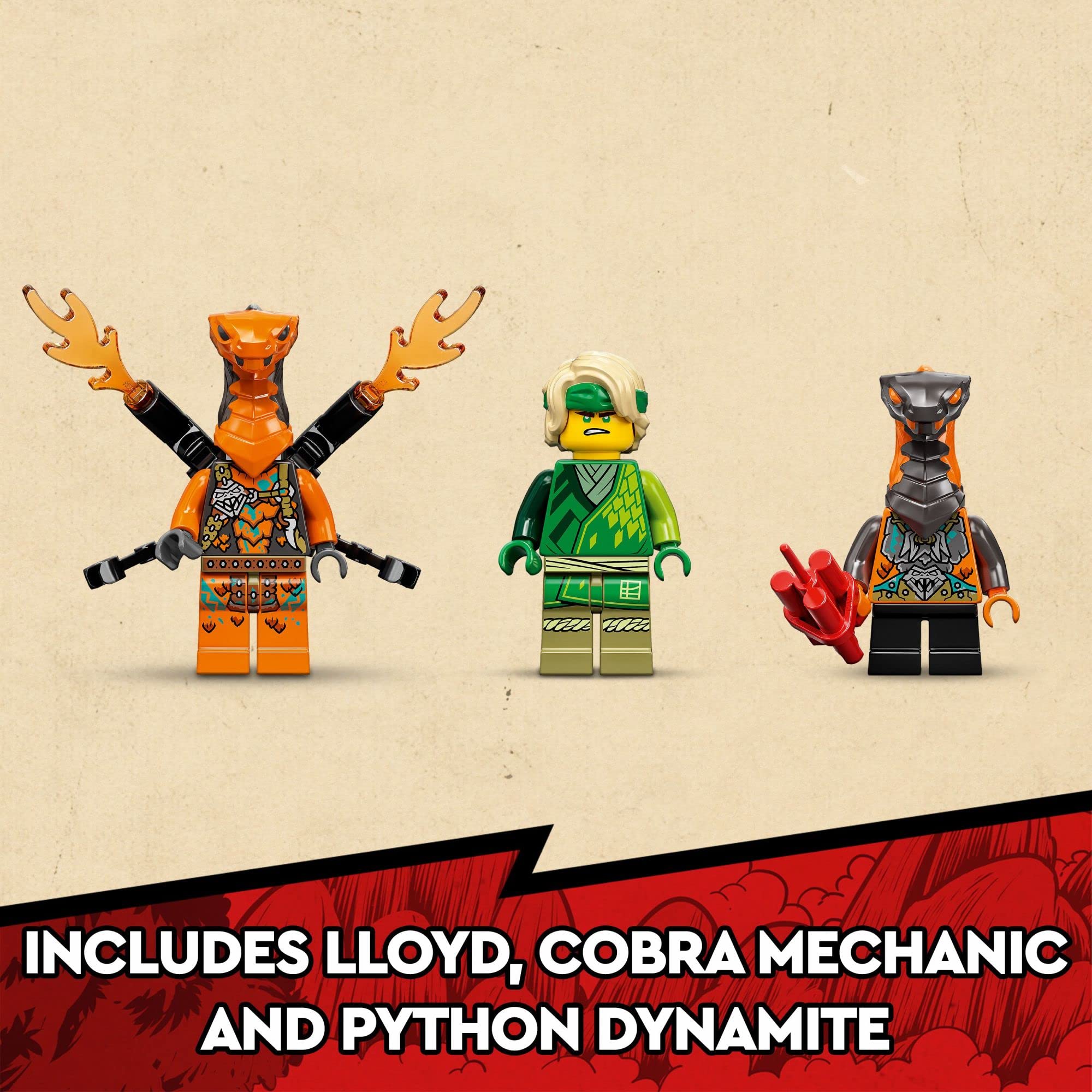 LEGO NINJAGO Lloyd's Race Car EVO 71763 Building Kit with Lloyd Toy Car & Snake Figures - 279 Piece Creative Construction Toy for Kids Ages 6+ - Perfect for Playtime, Birthday Gifts & Ninja-Themed Adventures
