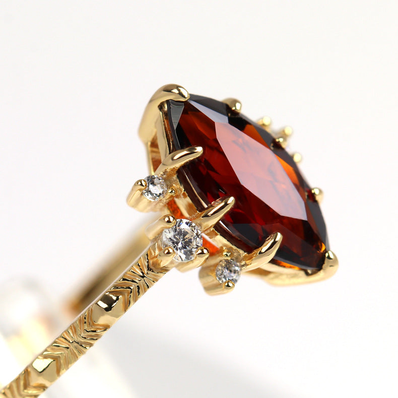 Natural Marquise Ruby July Birthstone Ring for Women - 925 Sterling Silver Engagement & Anniversary Gift | TB1575 | Perfect for Weddings, Parties & Special Occasions