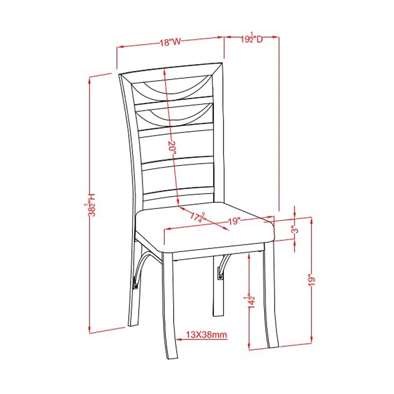 Furniture of America Catarina Metal Ladder-Back Dining Chairs, Set of 2 - Modern Kitchen & Dining Room Seating for Home, Restaurant, or Cafe