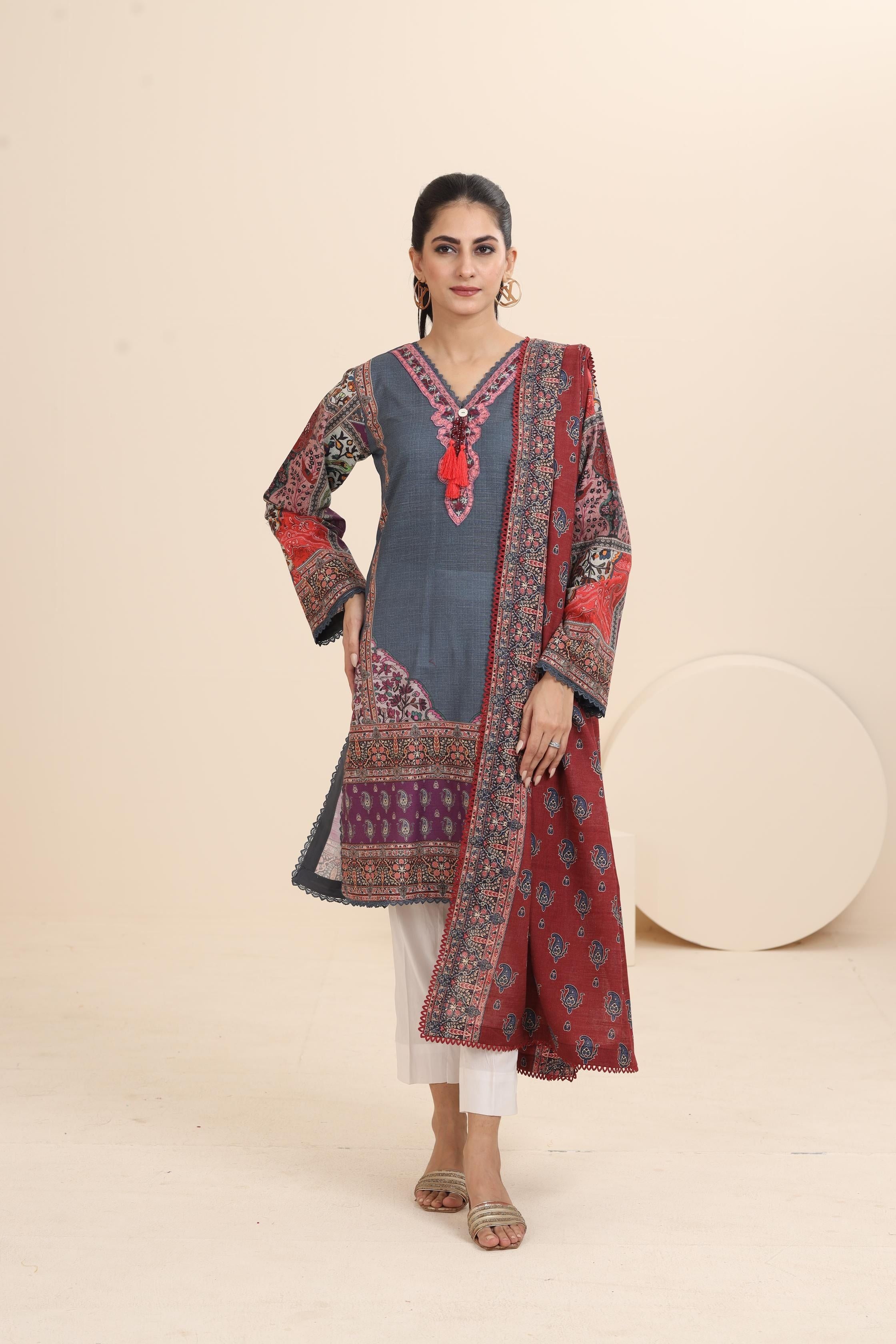 Sana Safinaz Mahay Stitched Designer Dress 19B - Elegant Pakistani Formal Wear for Weddings, Parties & Special Occasions