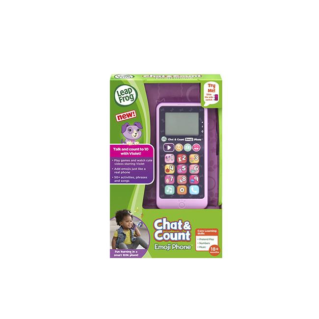 LeapFrog Chat & Count Emoji Smart Phone - Purple Educational Toy for Kids | Interactive Learning Phone for Toddlers | Pretend Play, Numbers & Emotions Recognition | Perfect Gift for Birthdays & Holidays