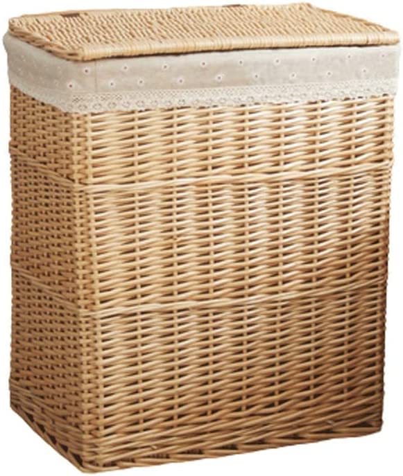Wicker Laundry Basket with Lid & Handle - Foldable Dirty Clothes Hamper with Lining, Storage Organizer for Bathroom, Bedroom, or Laundry Room | Perfect for Home Organization & Space Saving